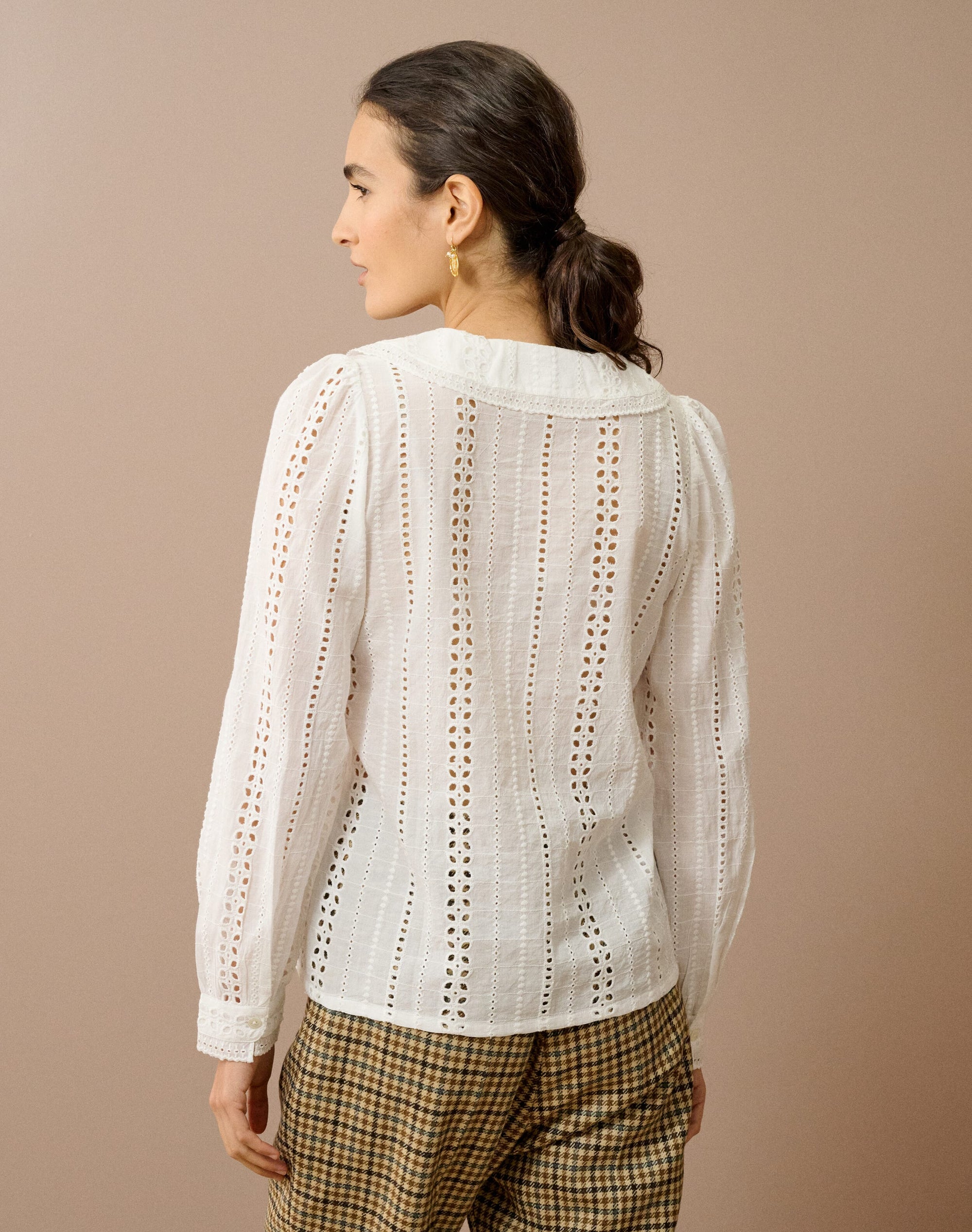 Organic Cotton Broderie Anglaise Blouse