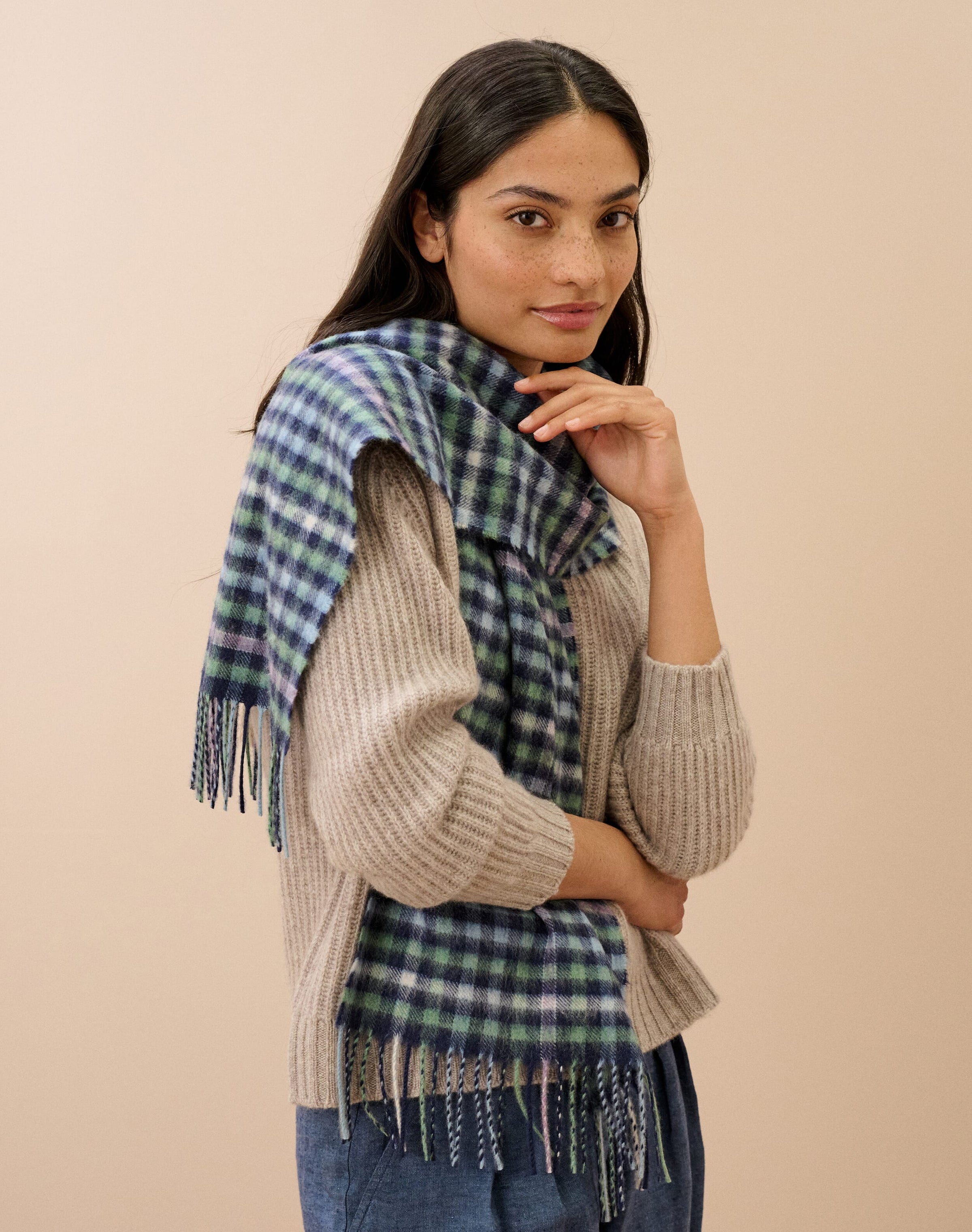 Cashmere Check Scarf