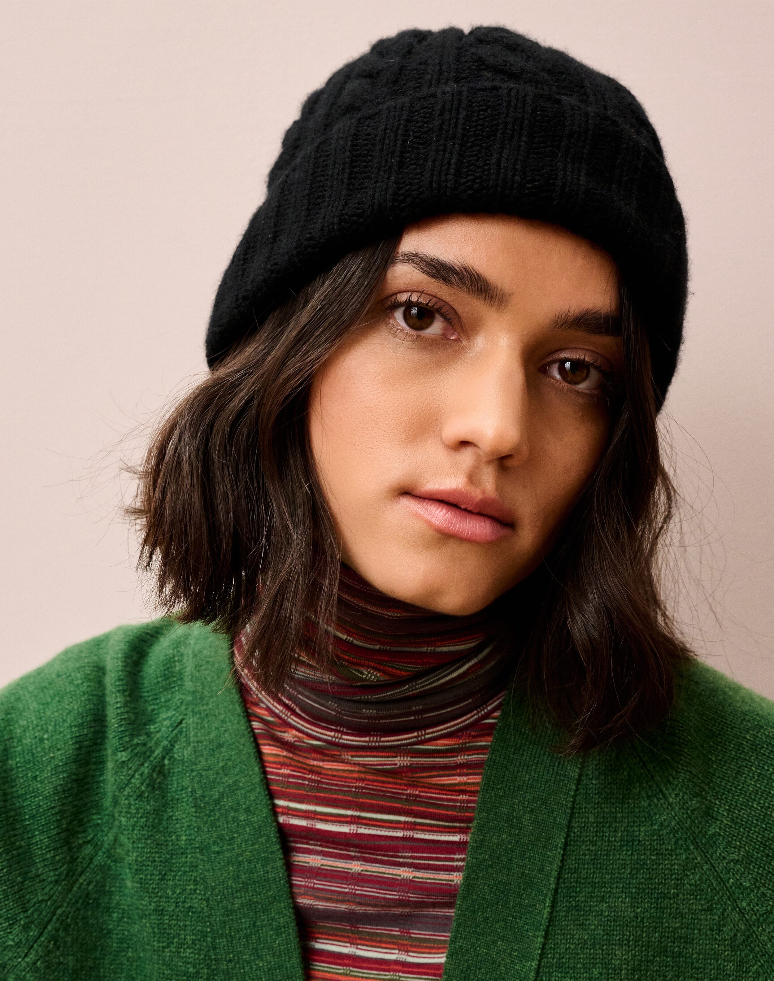 Cashmere Cable & Rib Hat