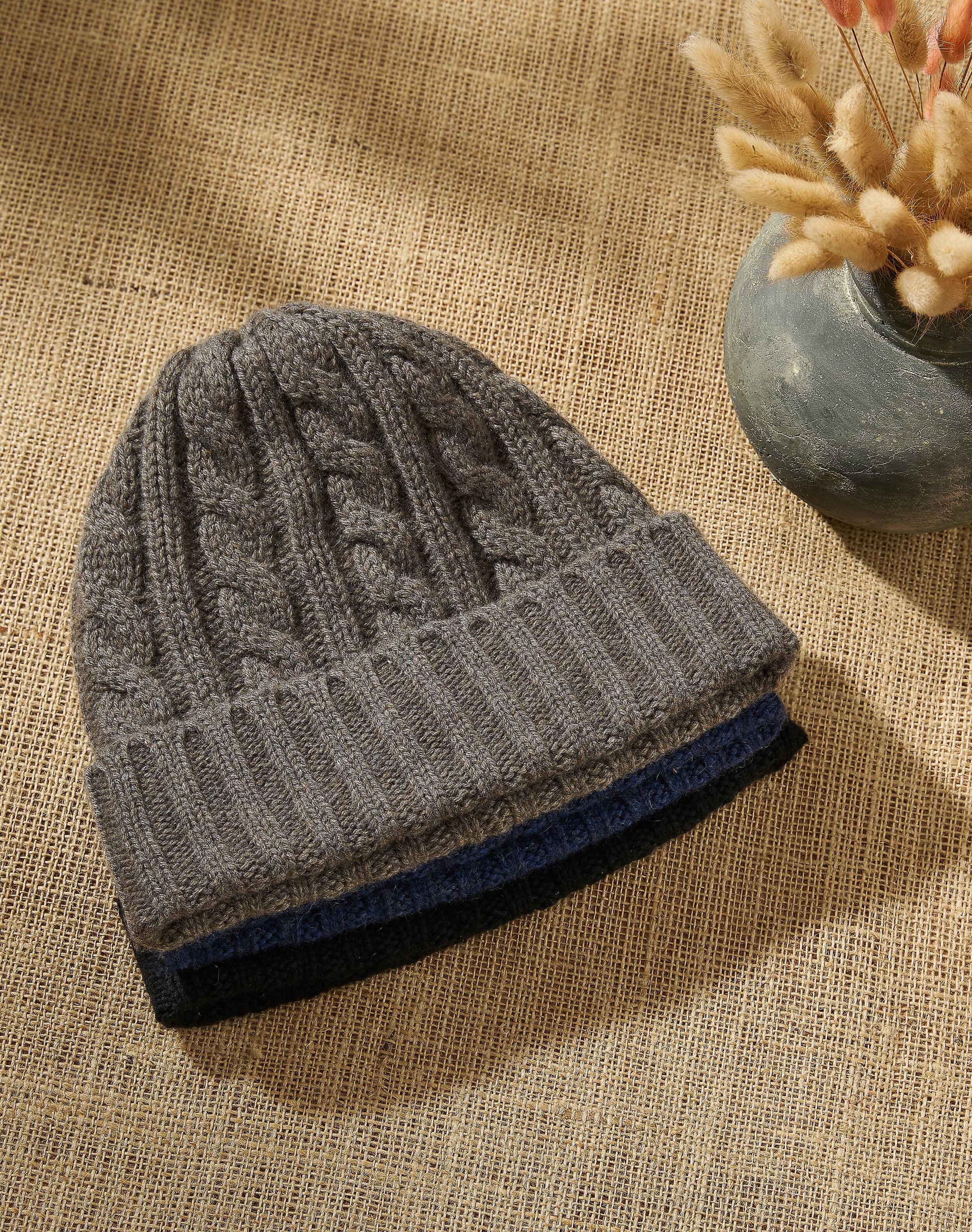 Cashmere Cable & Rib Hat