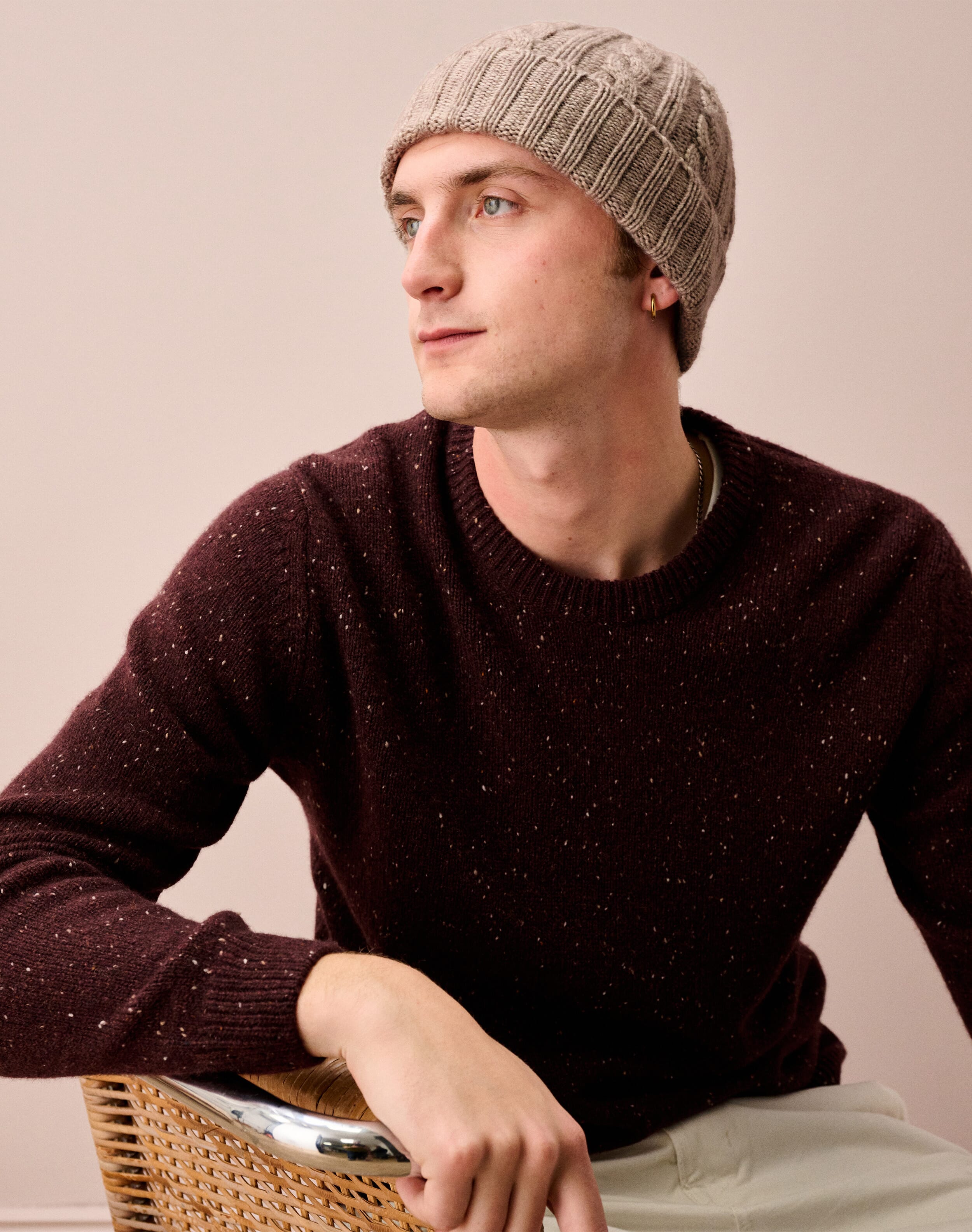 Cashmere Cable & Rib Hat