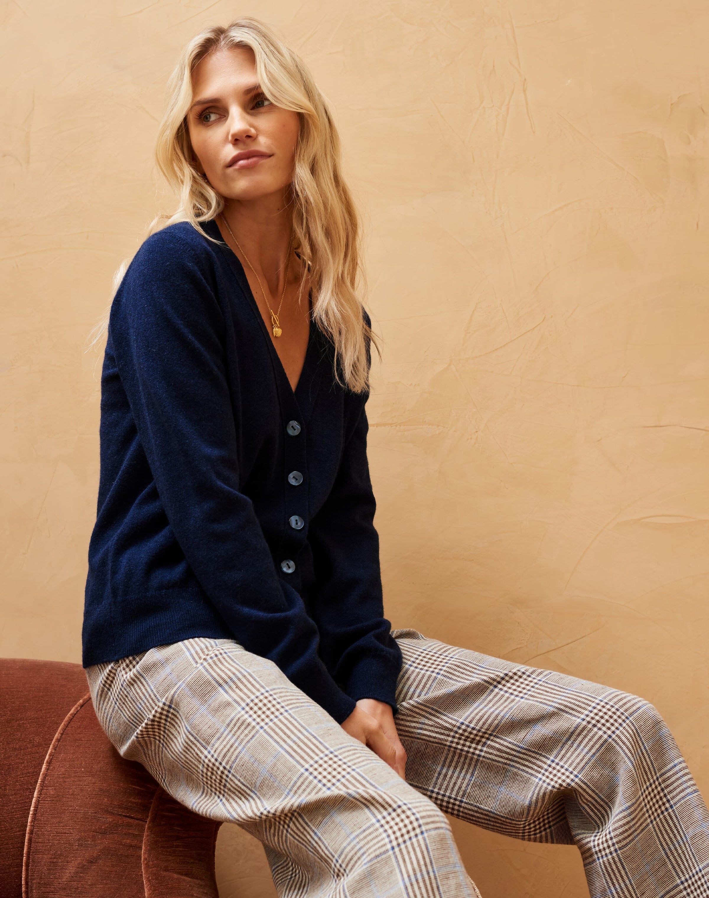 Cashmere Modern Classic V Neck Cardigan