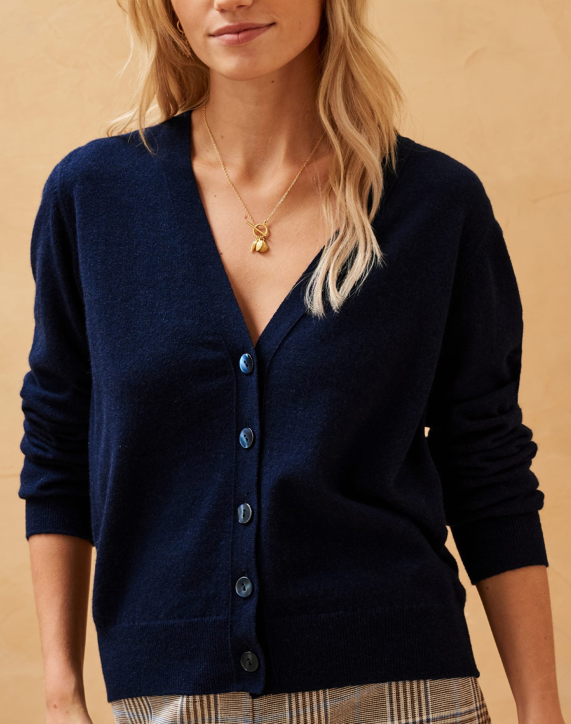 Cashmere Modern Classic V Neck Cardigan