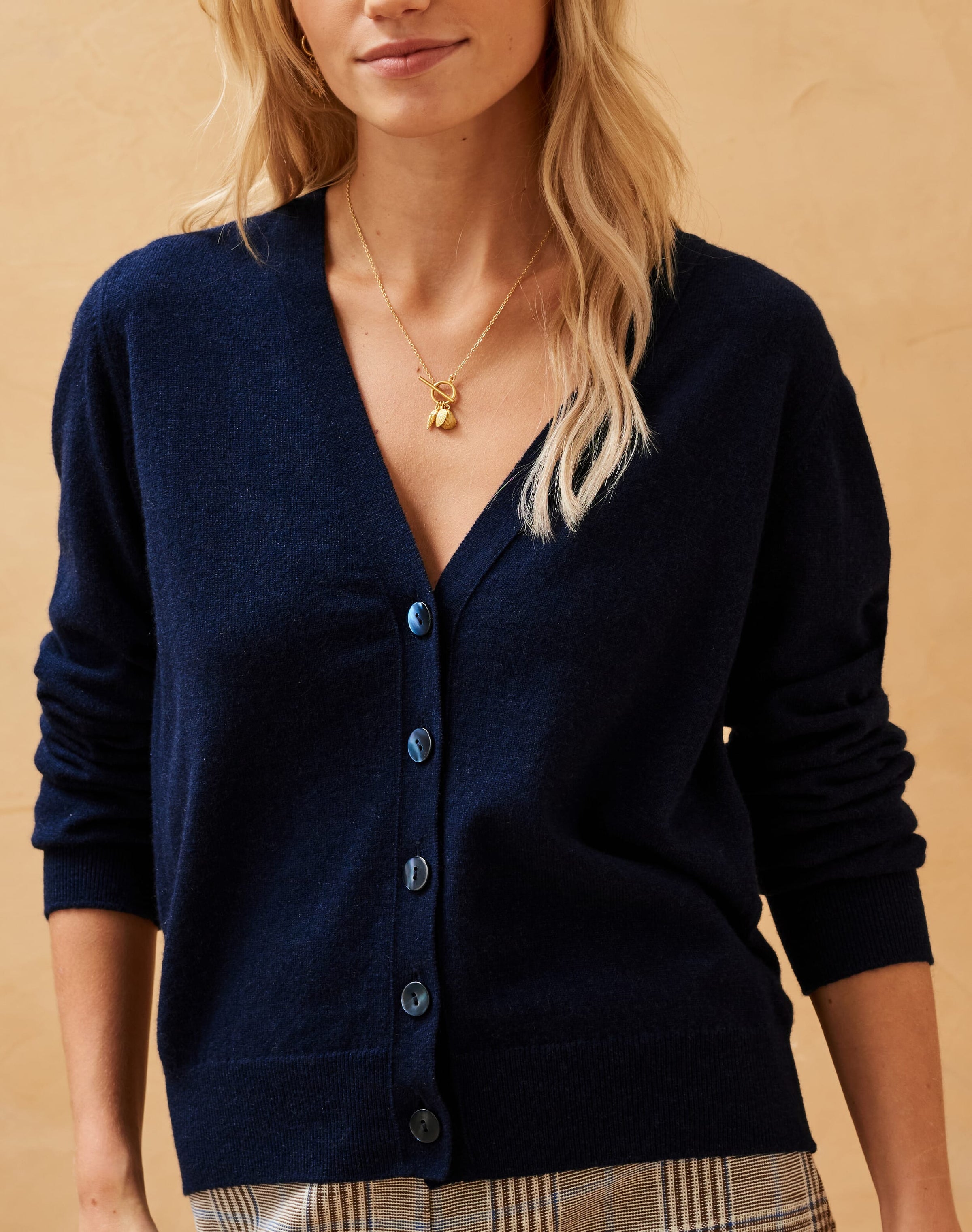 Cashmere Modern Classic V Neck Cardigan