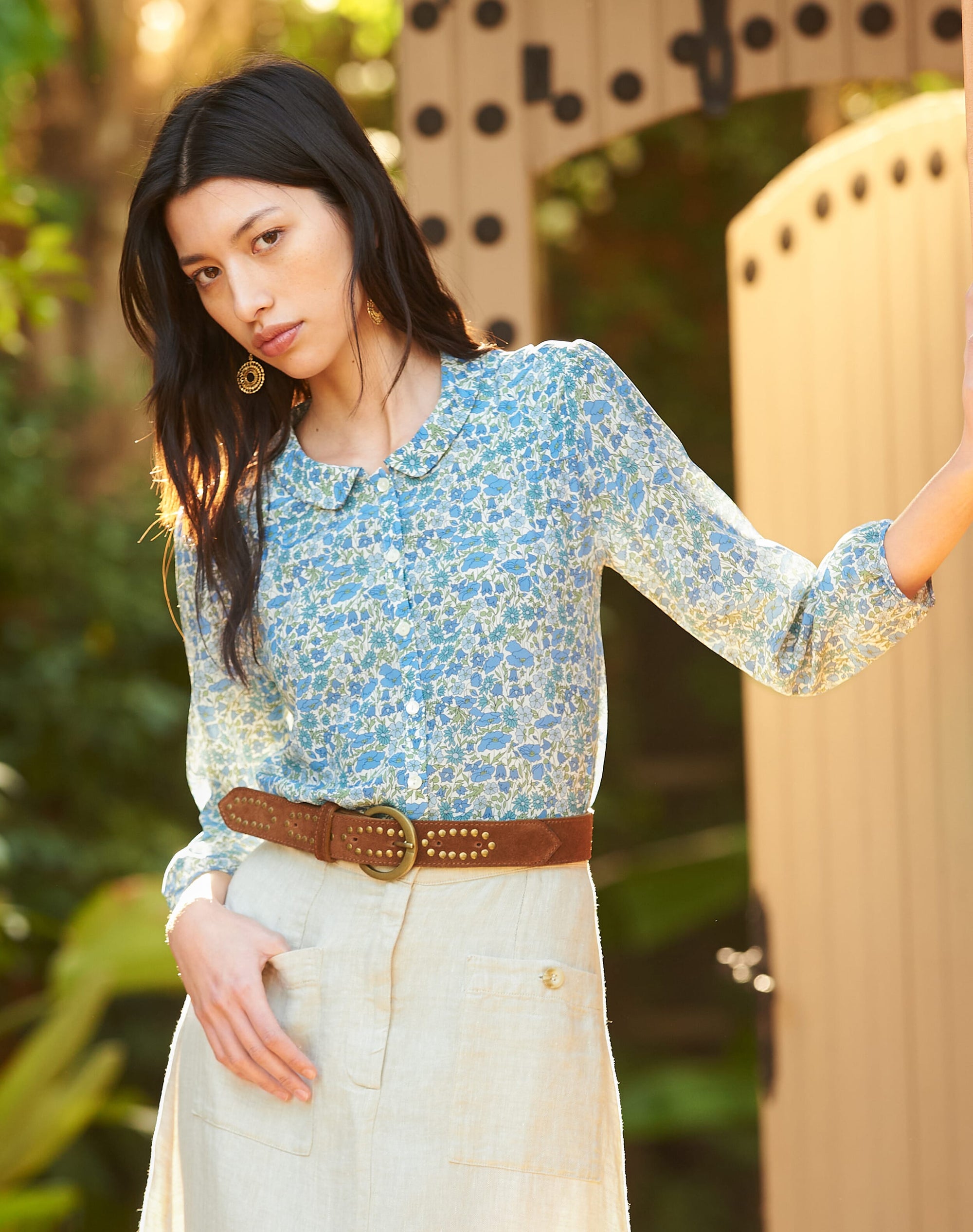Liberty Print Silk Peter Pan Blouse