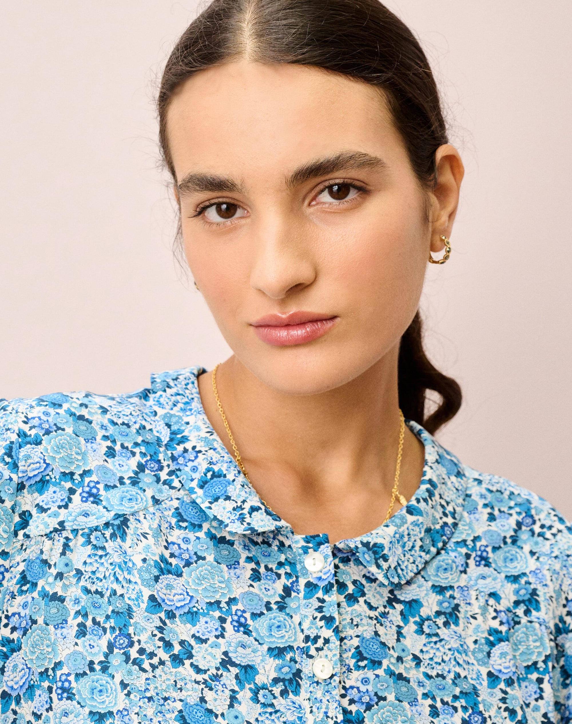 Liberty Print Silk Peter Pan Blouse