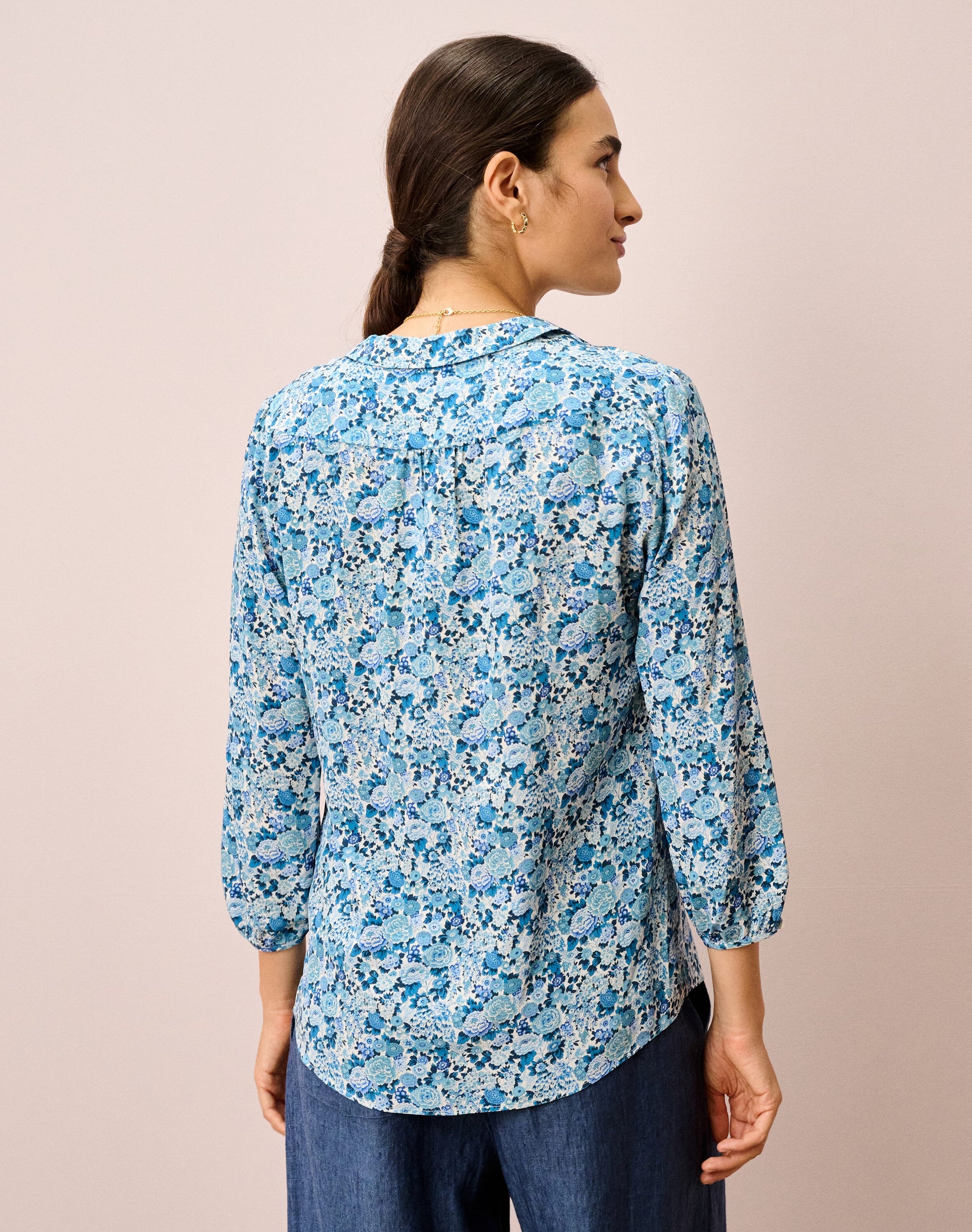 Liberty Print Silk Peter Pan Blouse