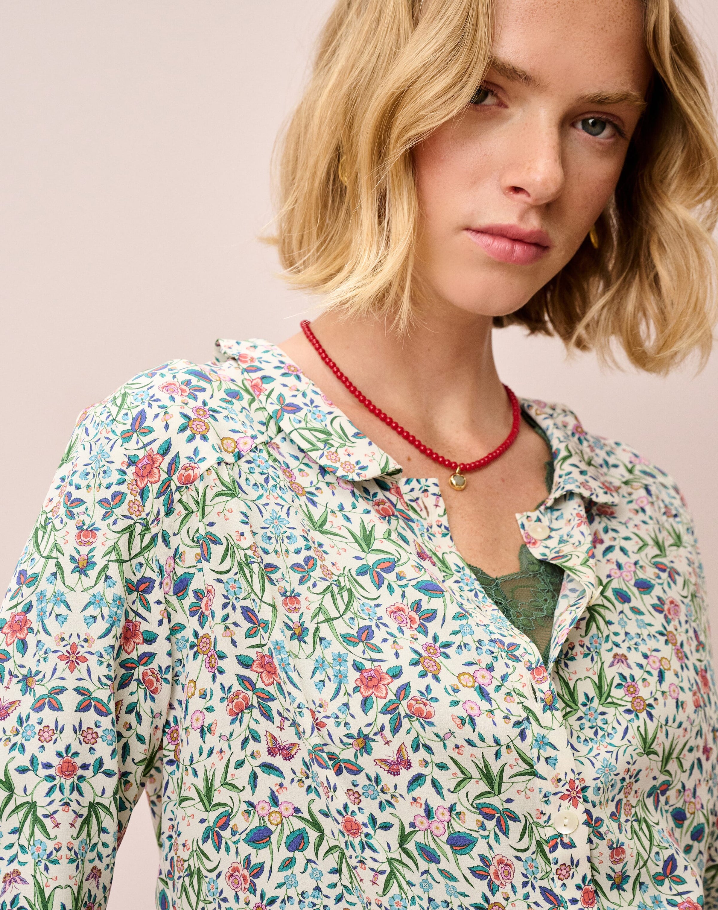 Liberty Print Silk Peter Pan Blouse