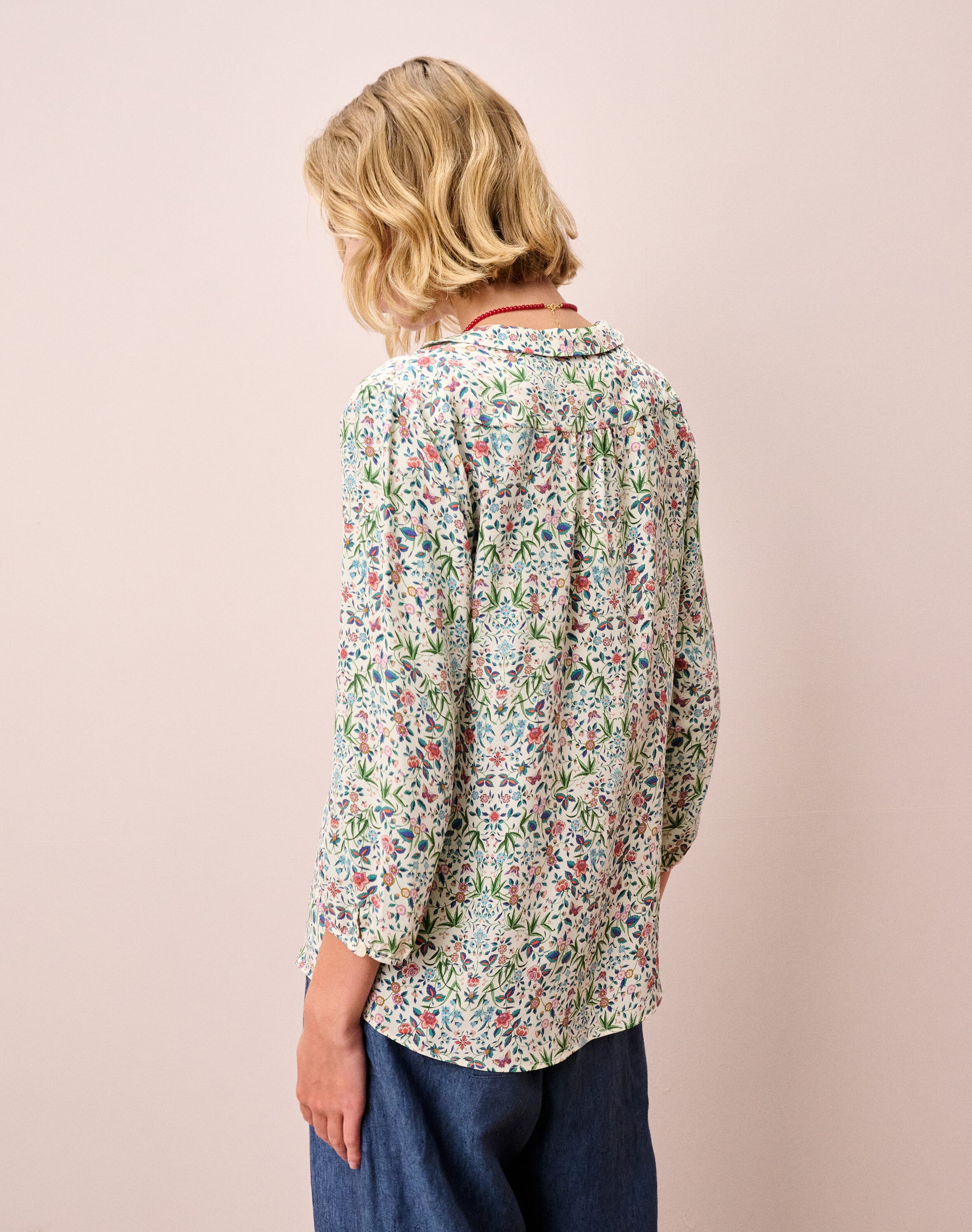 Liberty Print Silk Peter Pan Blouse
