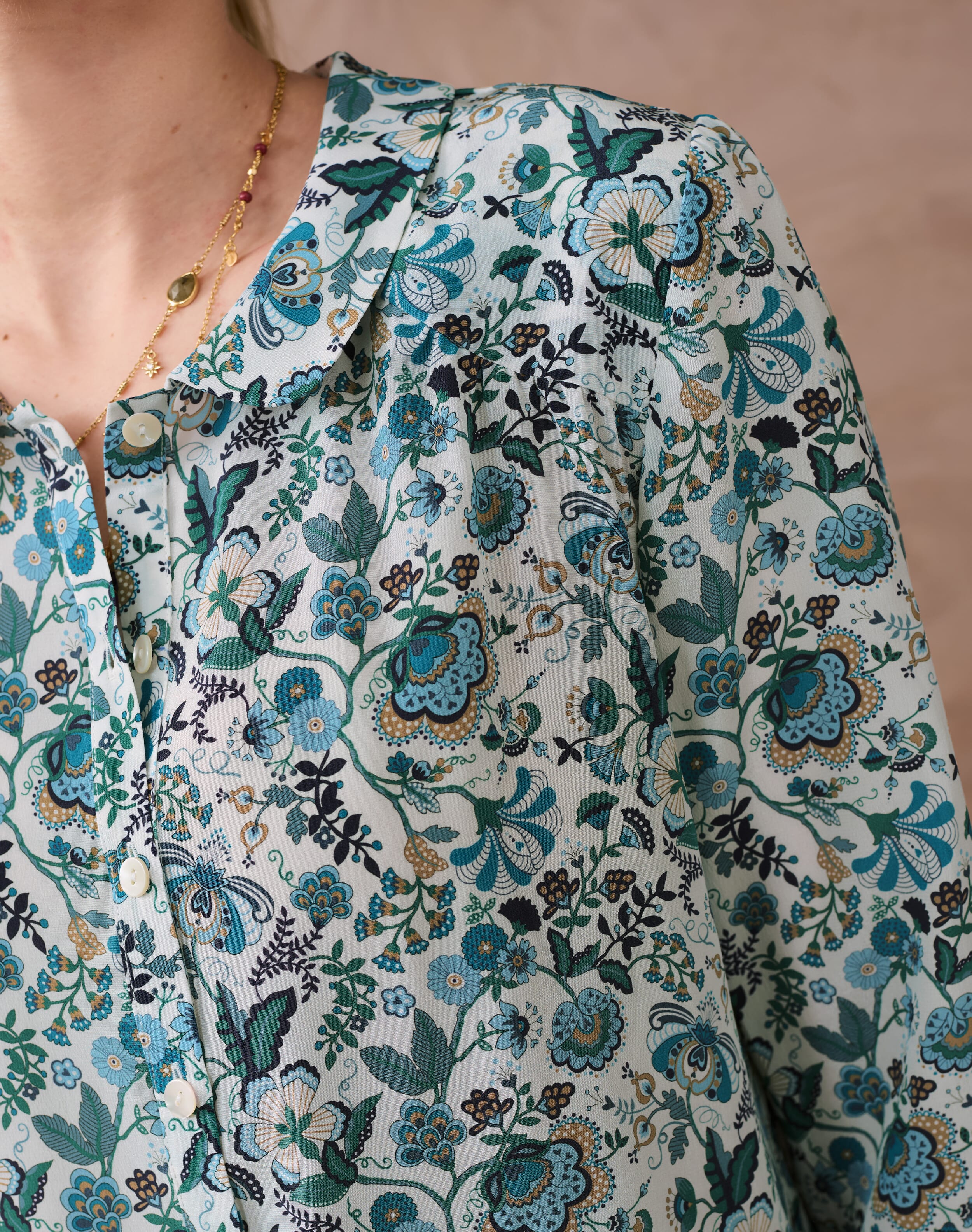Liberty Print Silk Peter Pan Blouse