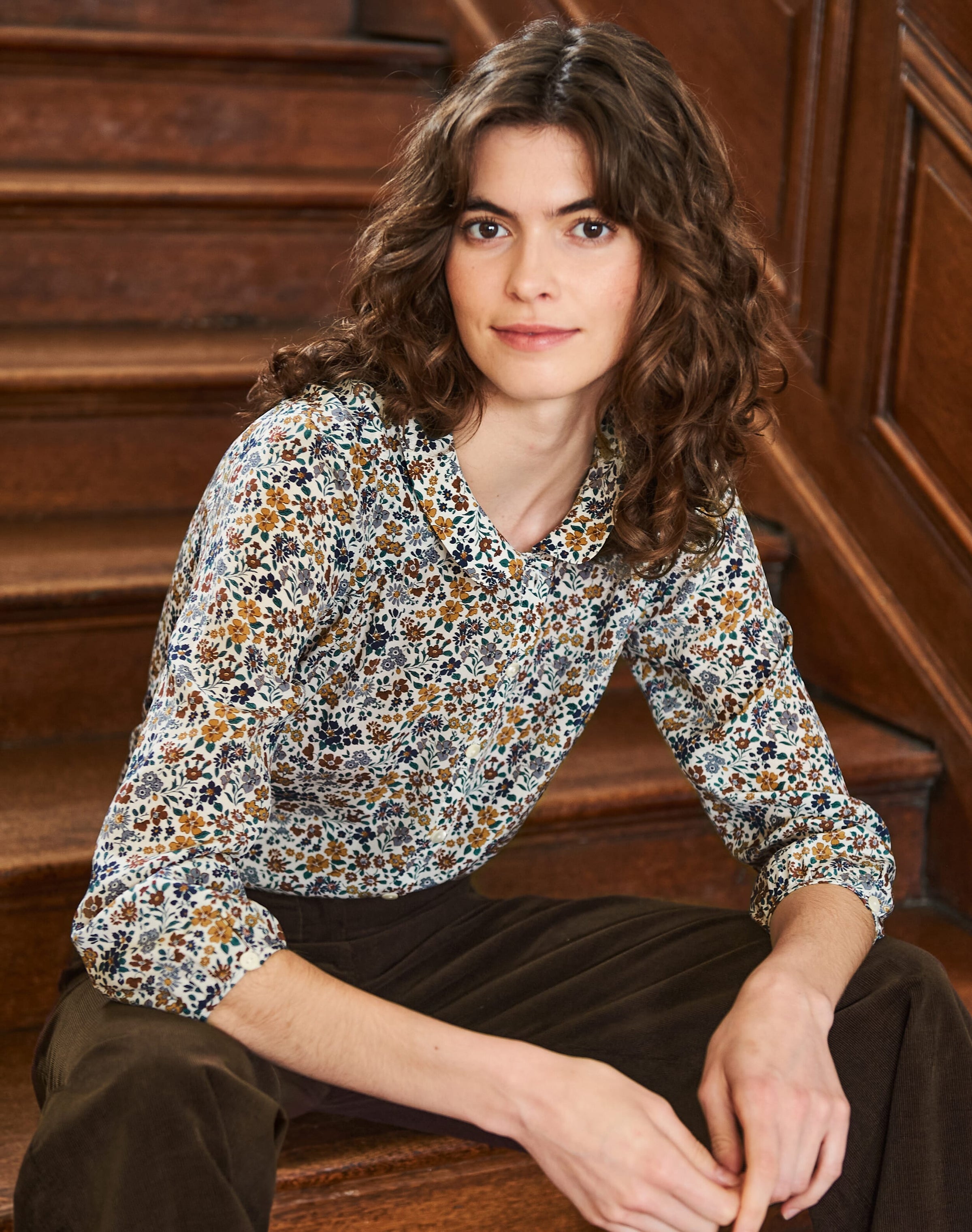 Liberty Print Silk Peter Pan Blouse