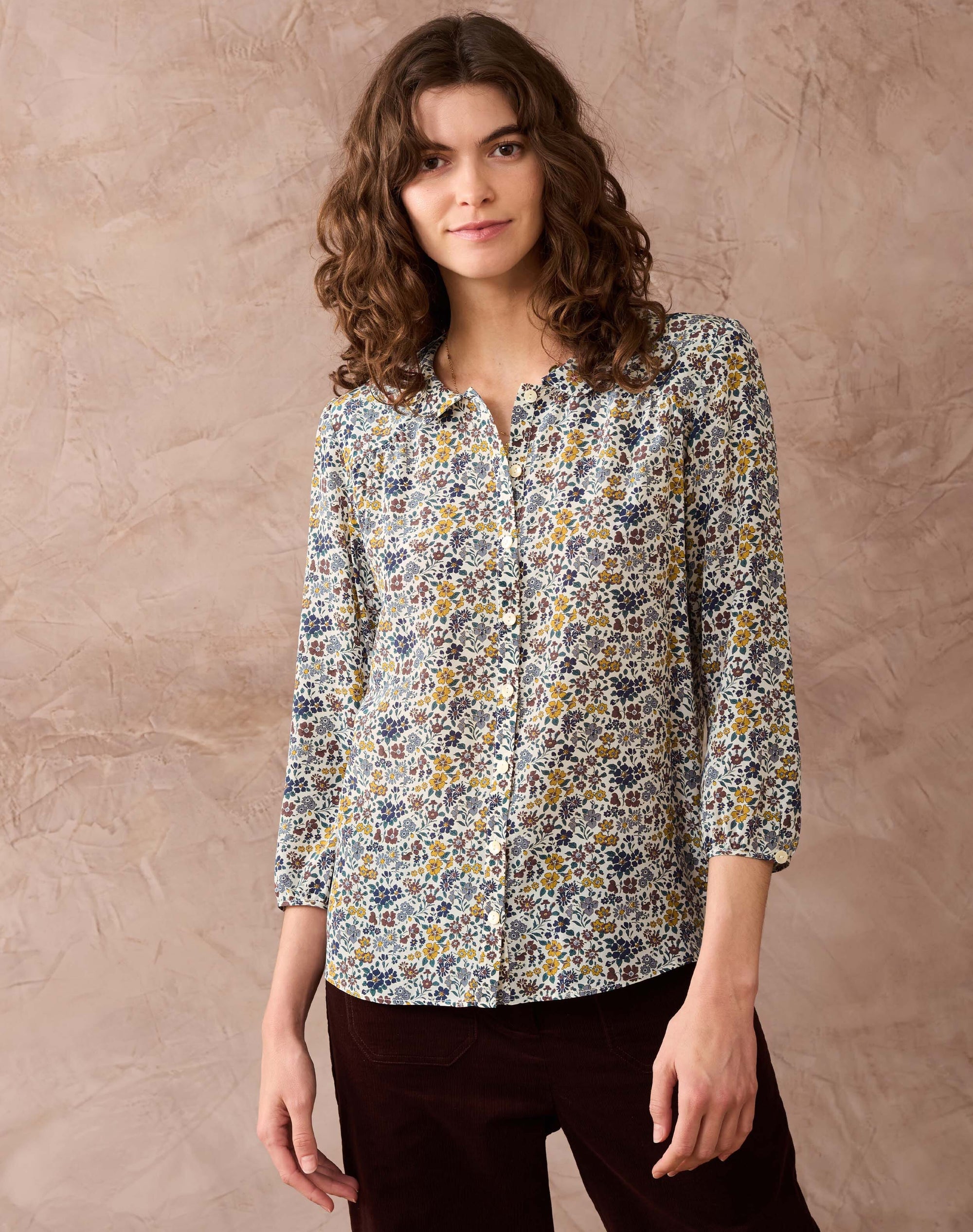 Liberty Print Silk Peter Pan Blouse