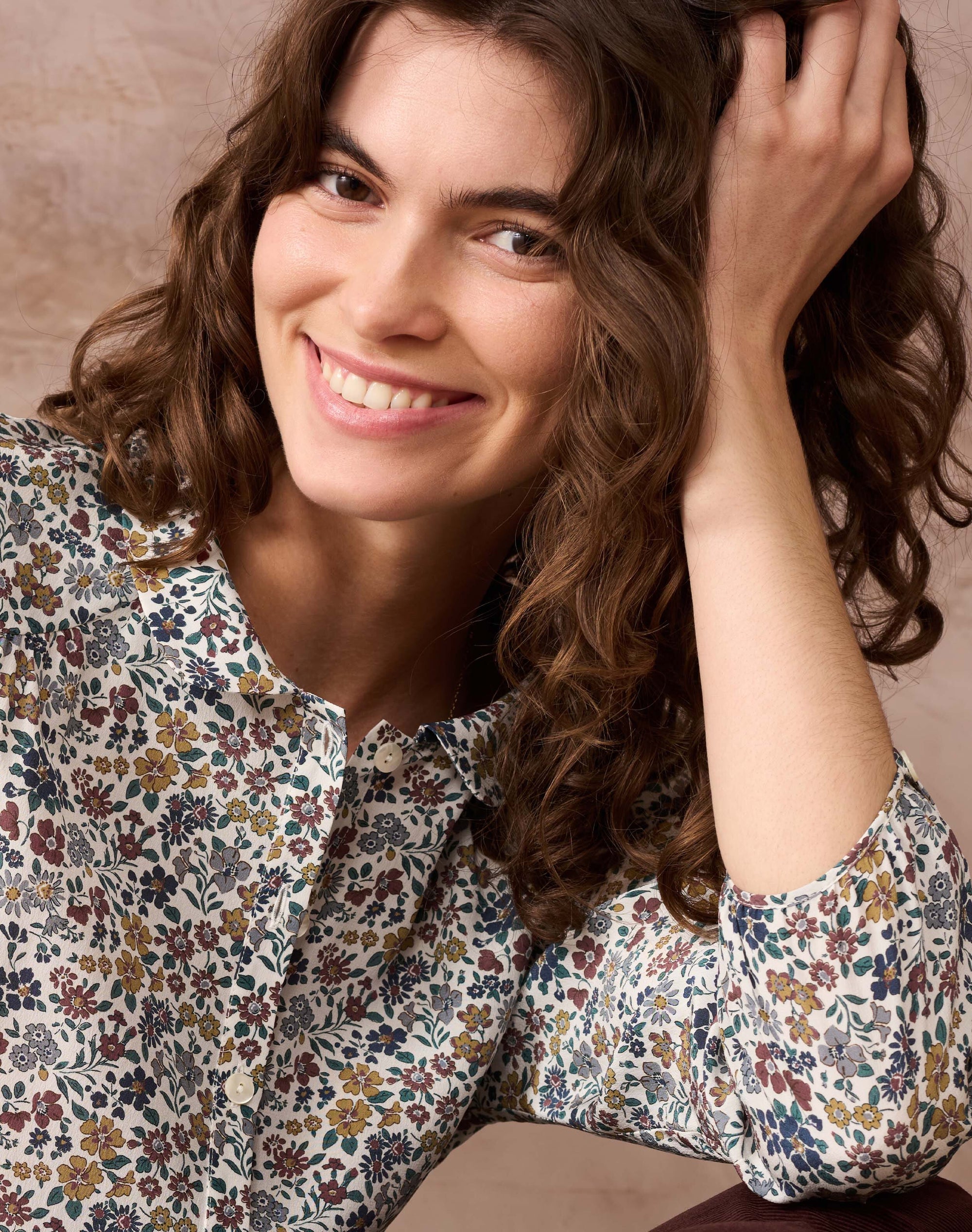 Liberty Print Silk Peter Pan Blouse