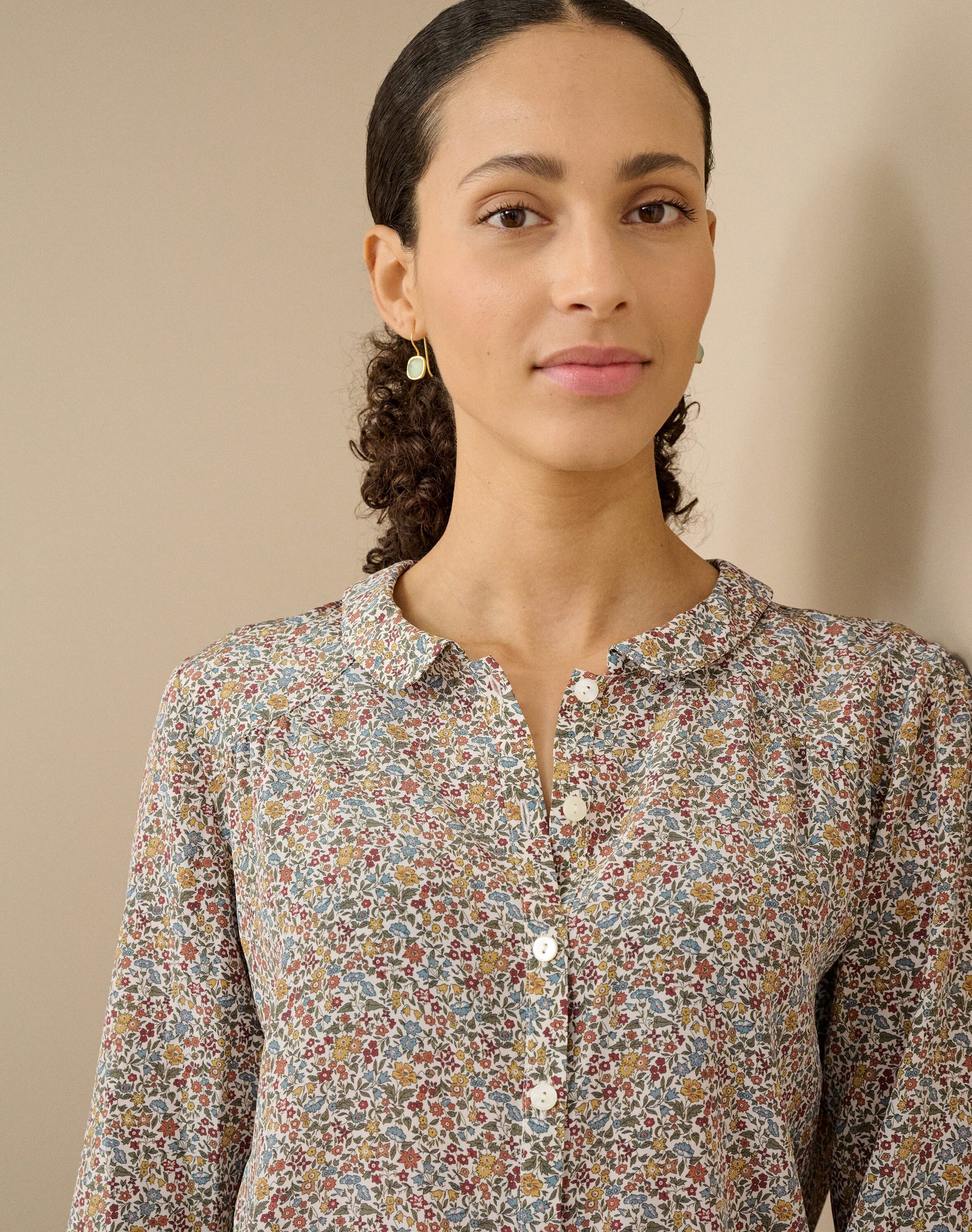 Liberty Print Silk Peter Pan Blouse