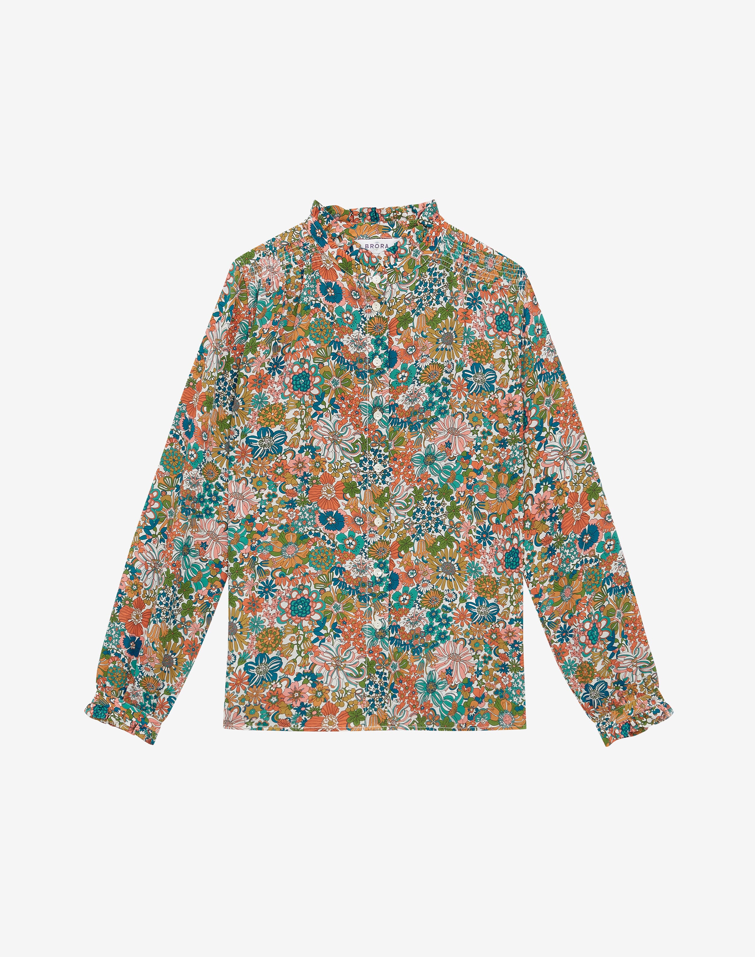 Liberty Print Pie Crust Silk Shirt