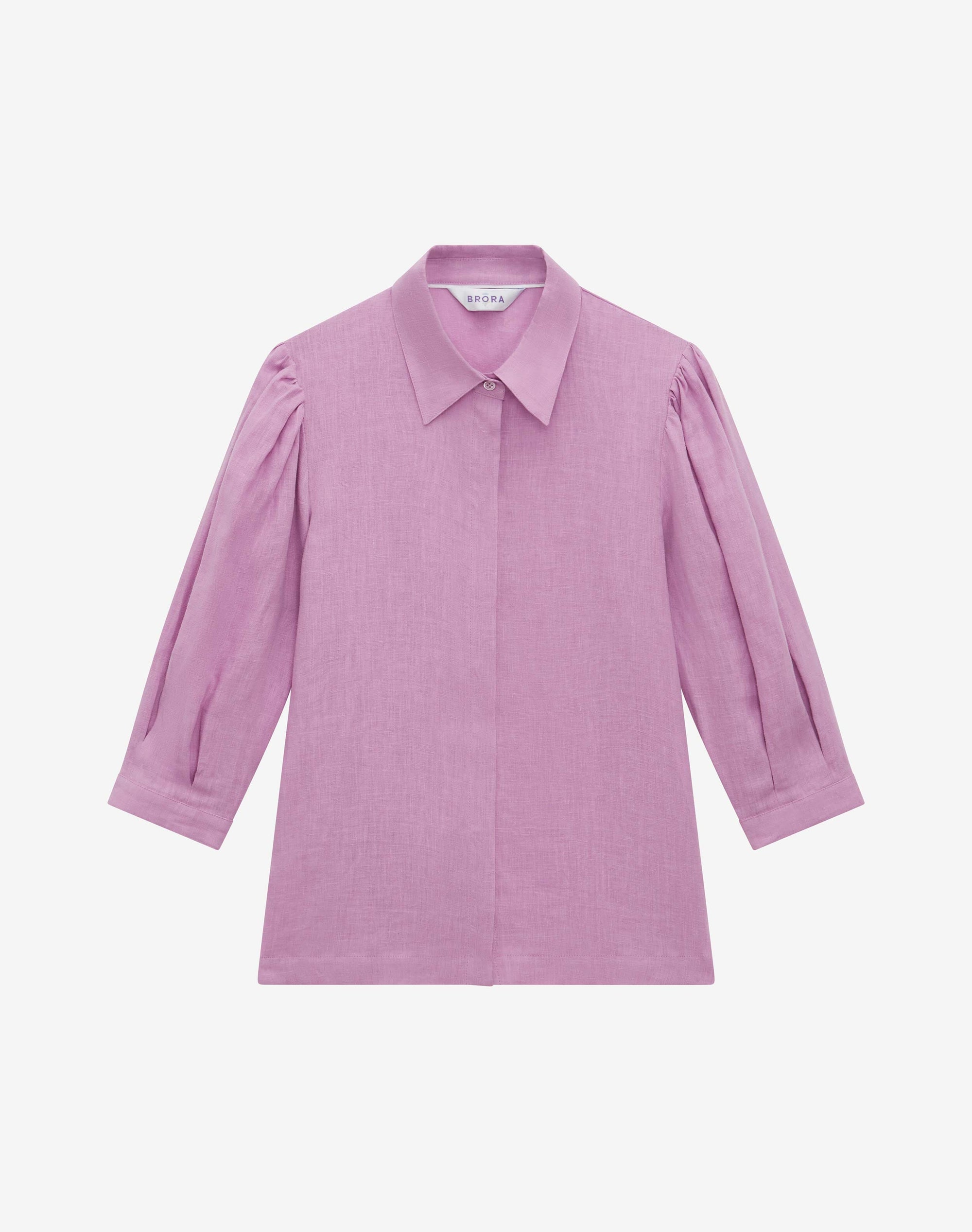 Linen Puff Sleeve Blouse