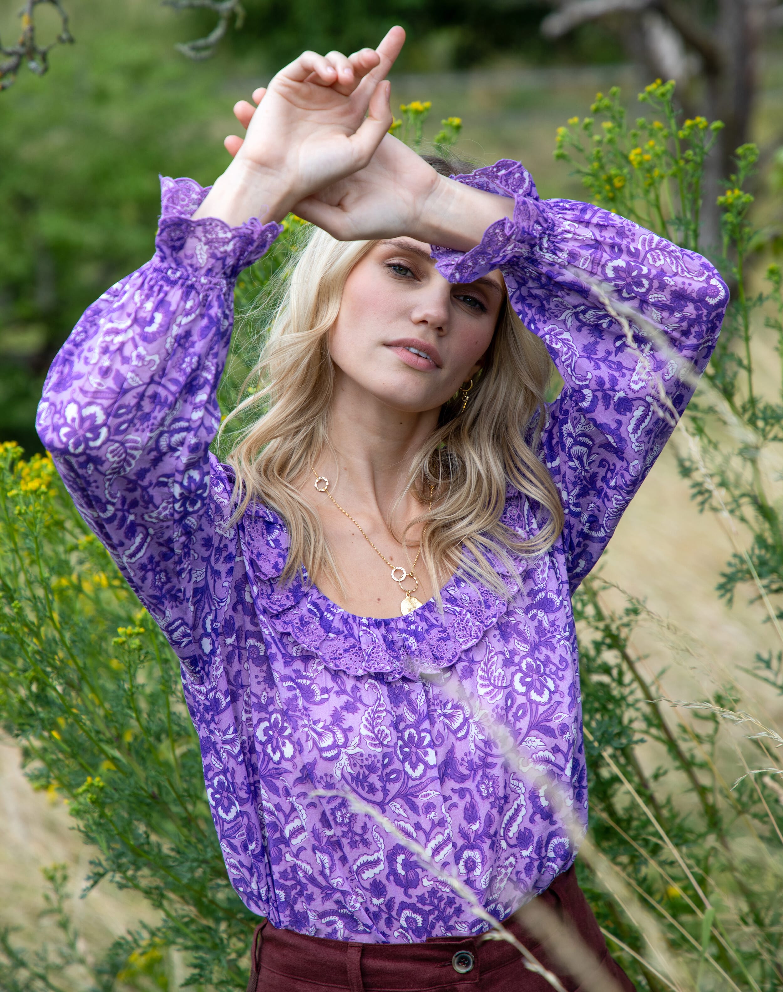 Organic Cotton Block Print Blouse
