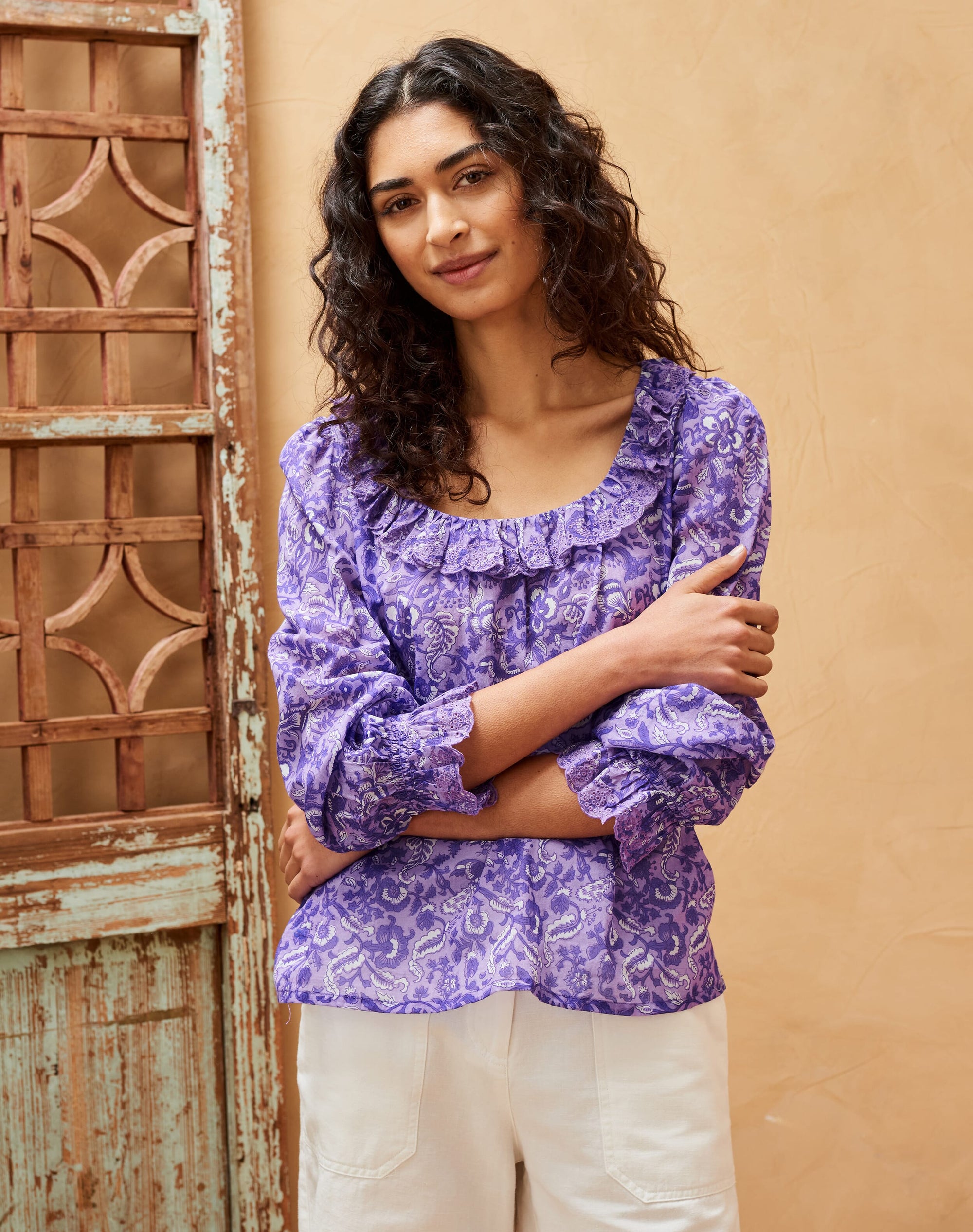 Organic Cotton Block Print Blouse