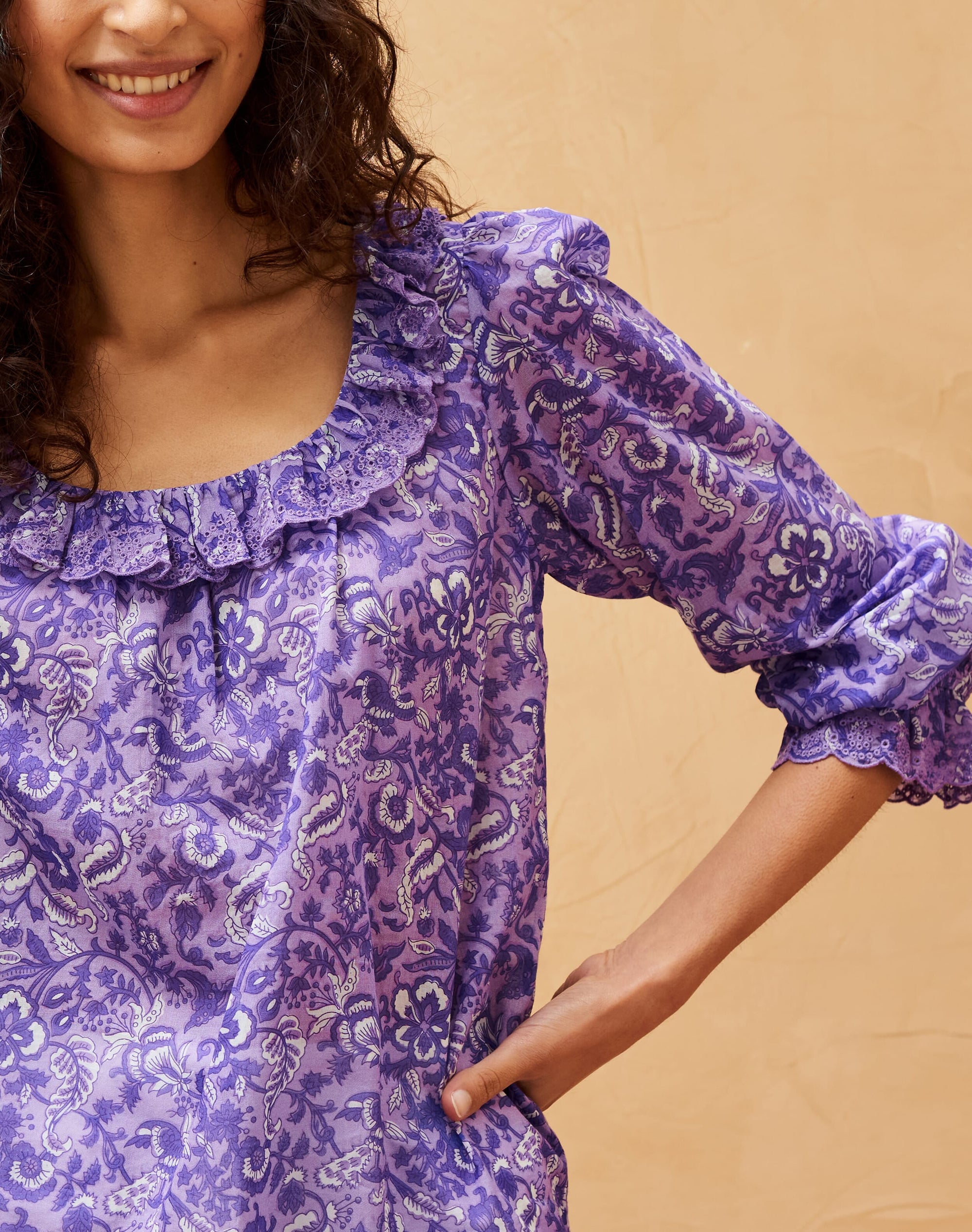 Organic Cotton Block Print Blouse