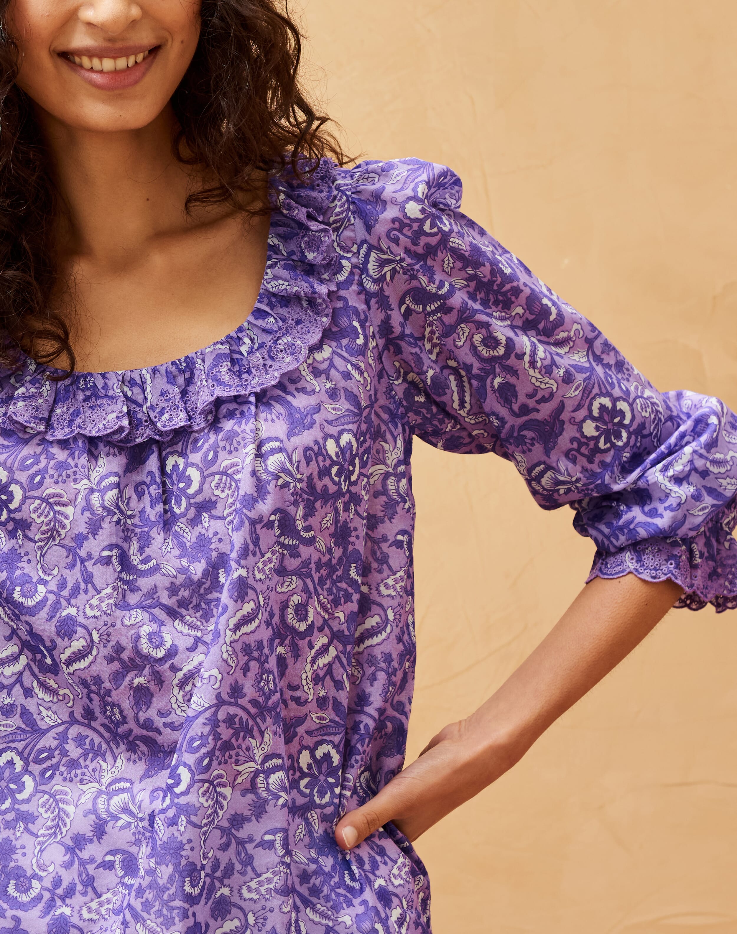 Organic Cotton Block Print Blouse