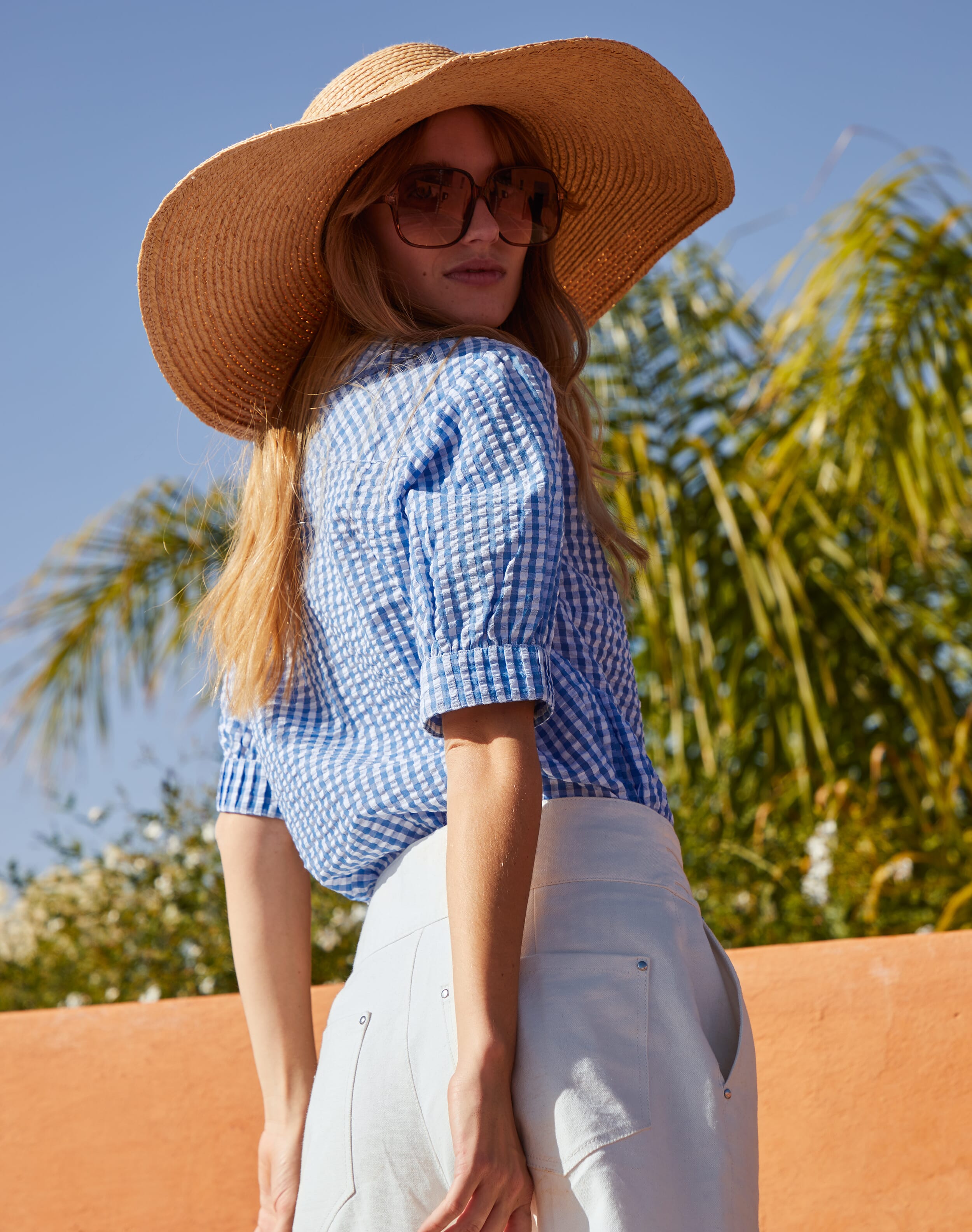 Cotton Gingham Ric Rac Shirt