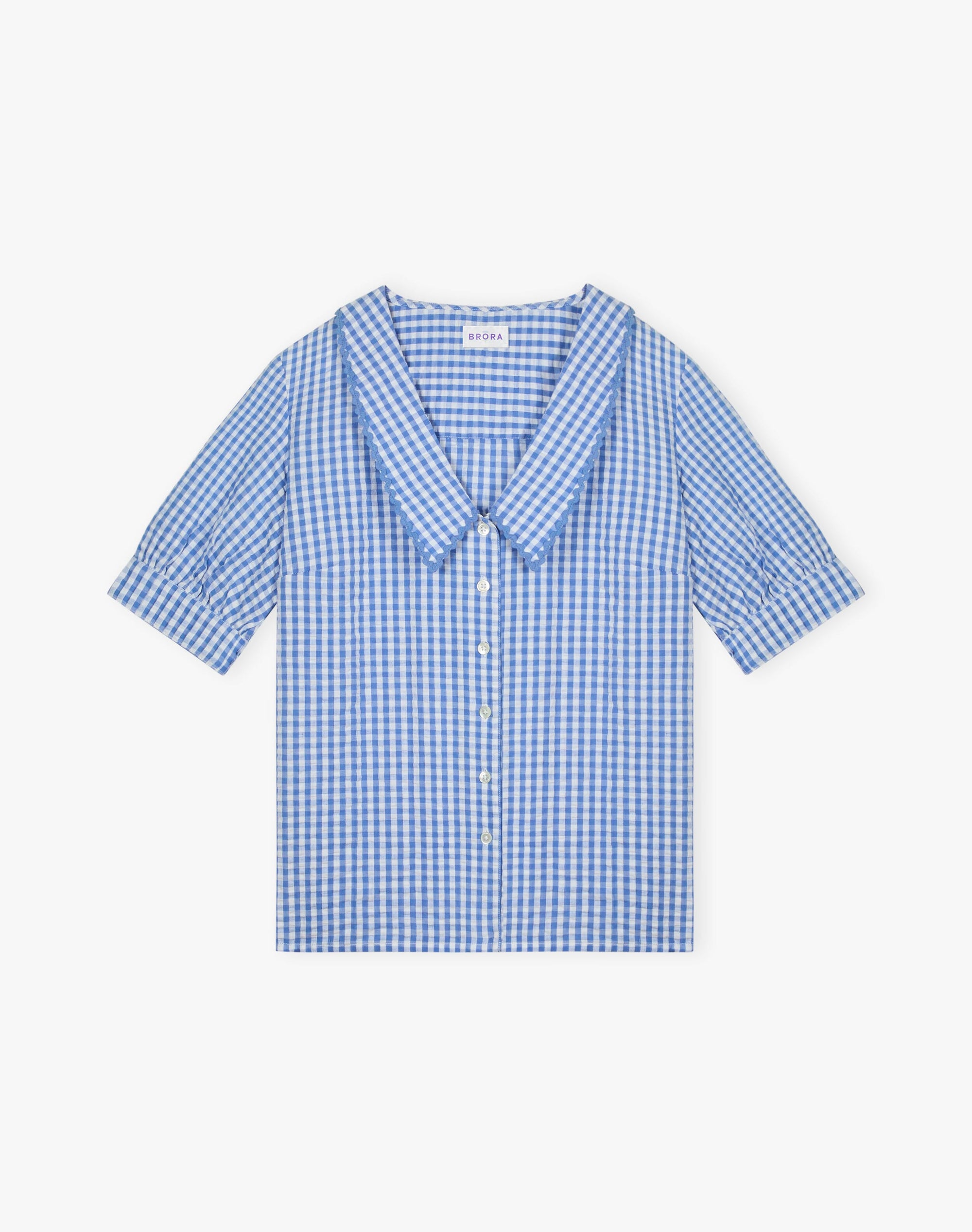 Cotton Gingham Ric Rac Shirt