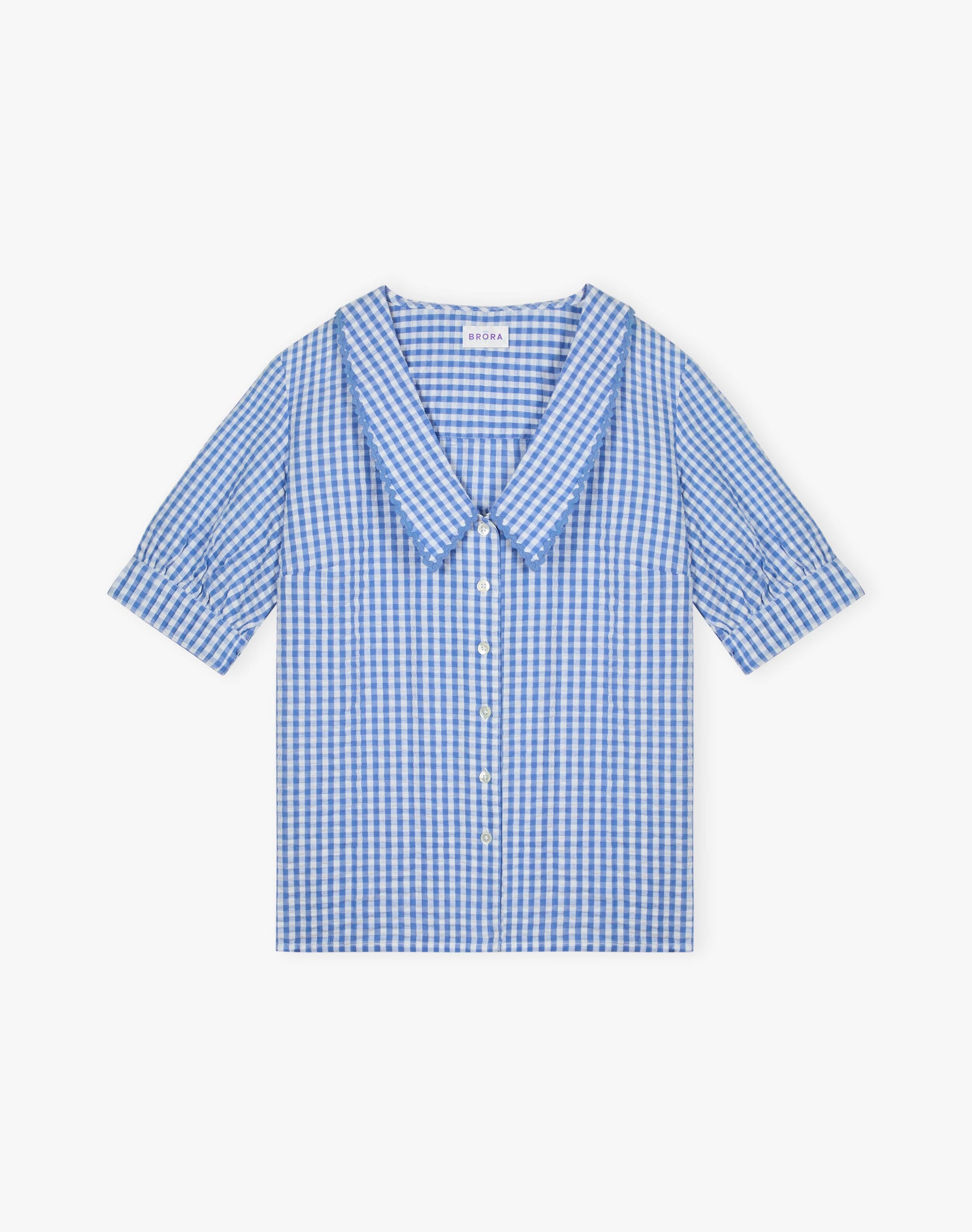 Cotton Gingham Ric Rac Shirt