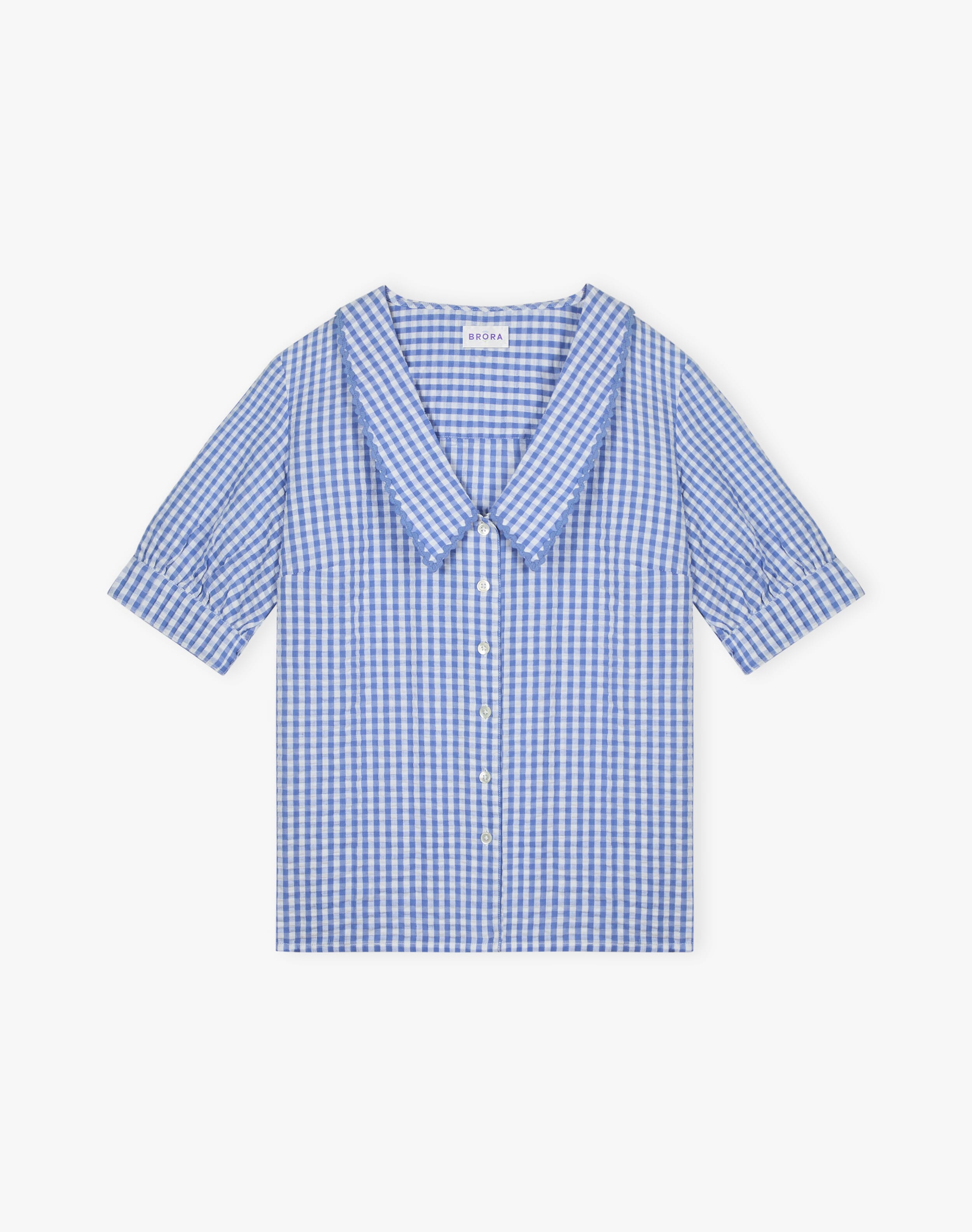Cotton Gingham Ric Rac Shirt