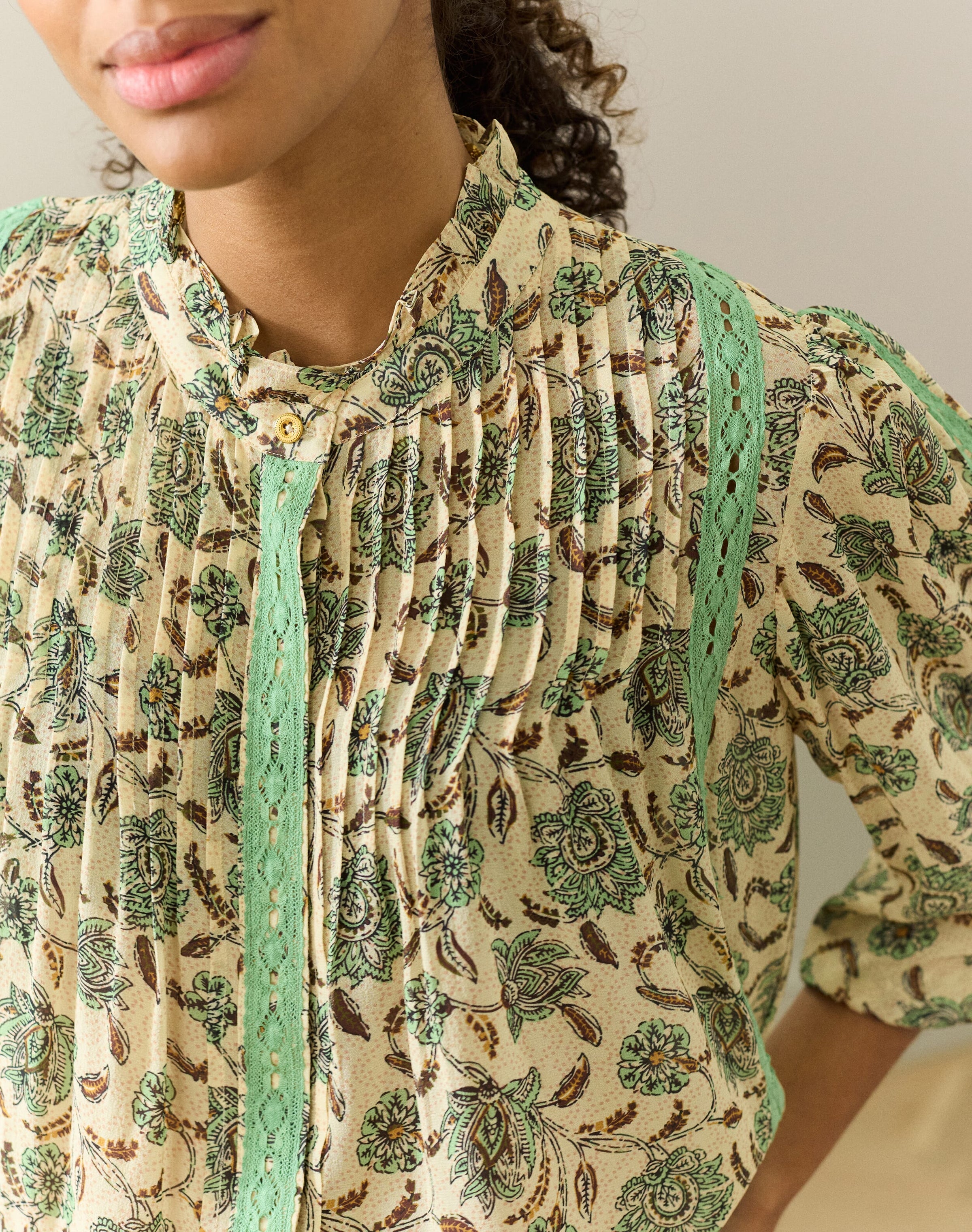 Silk Botanical Print Blouse