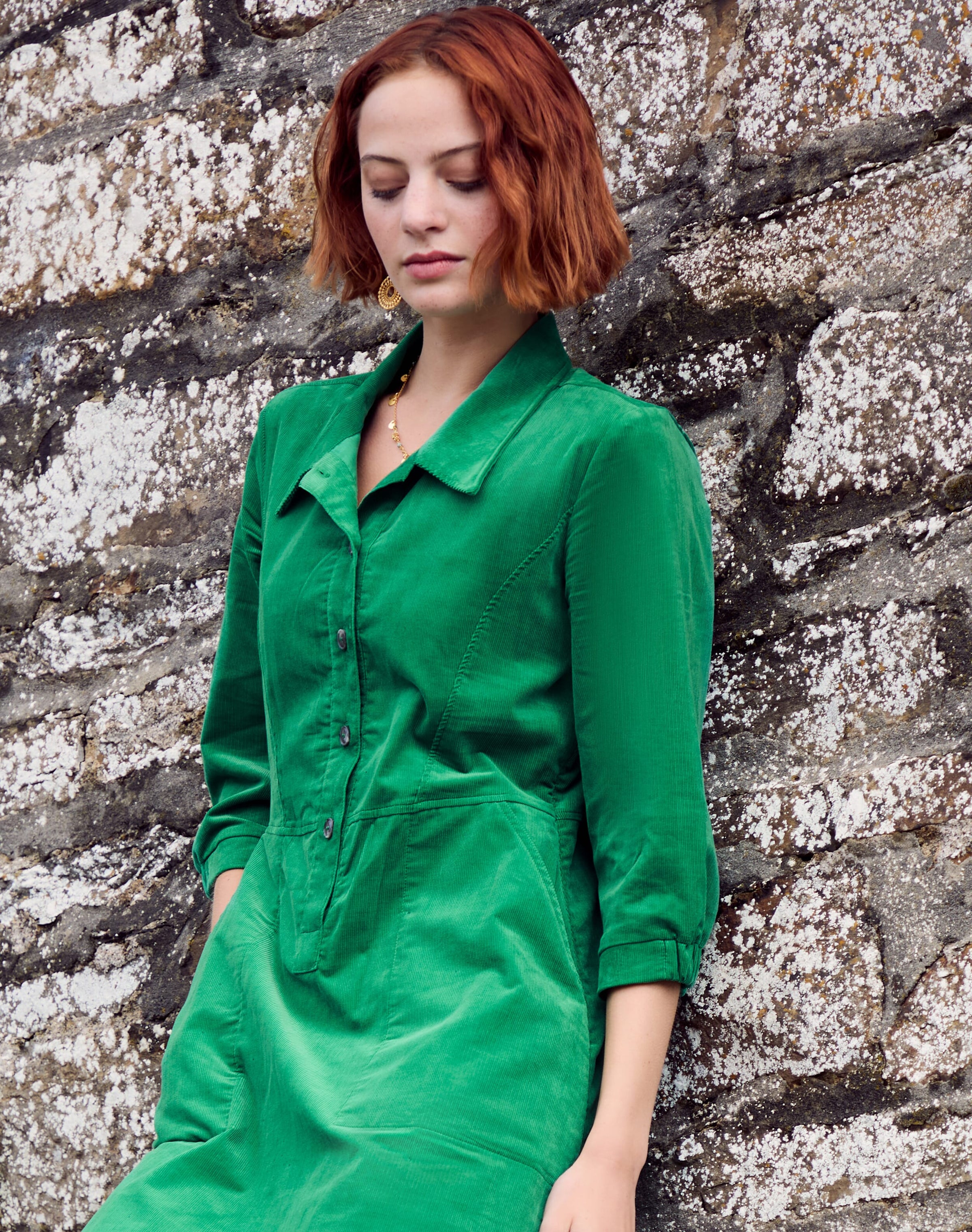 Needlecord Shirt Dress
