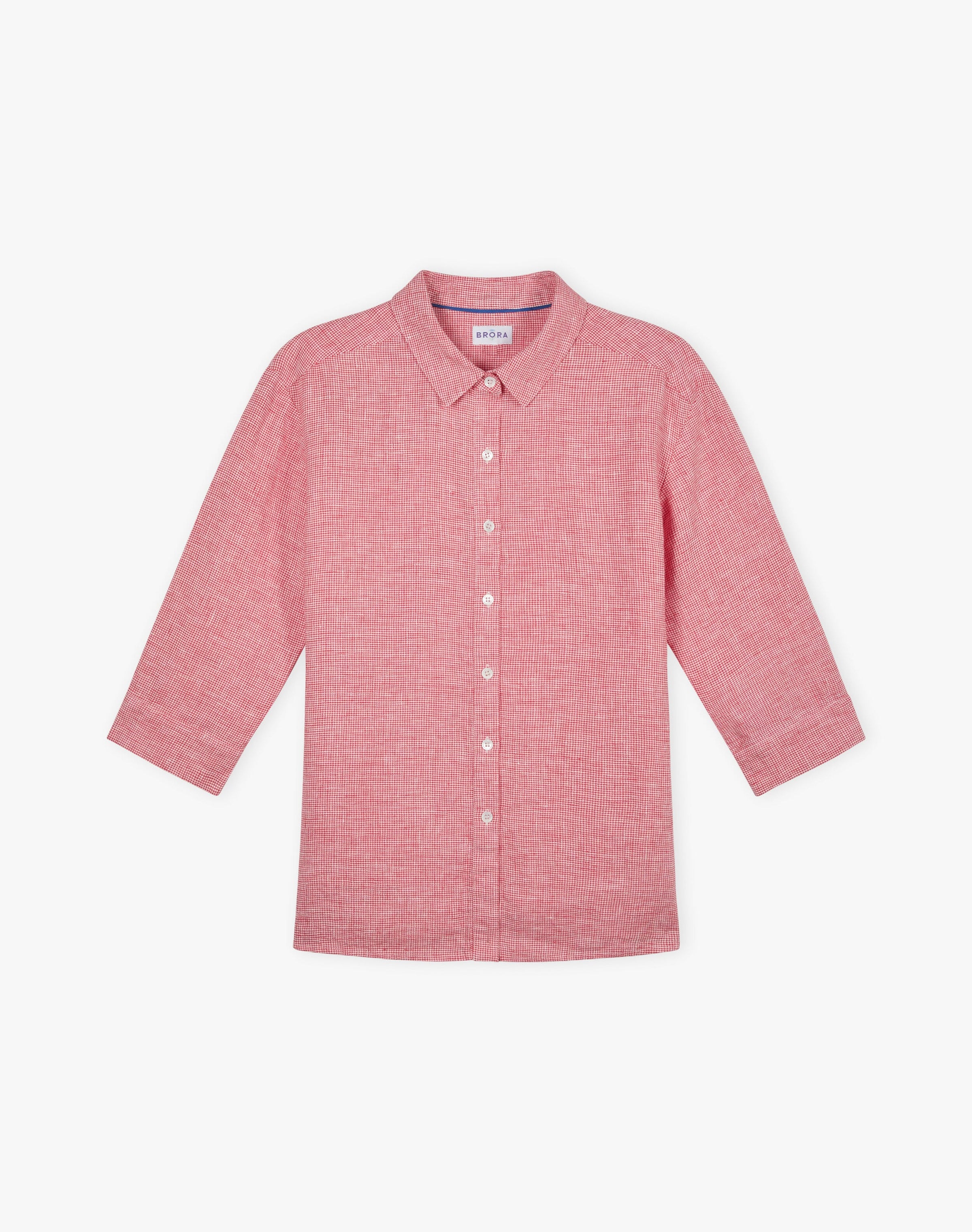 Fine Houndstooth Linen Shirt