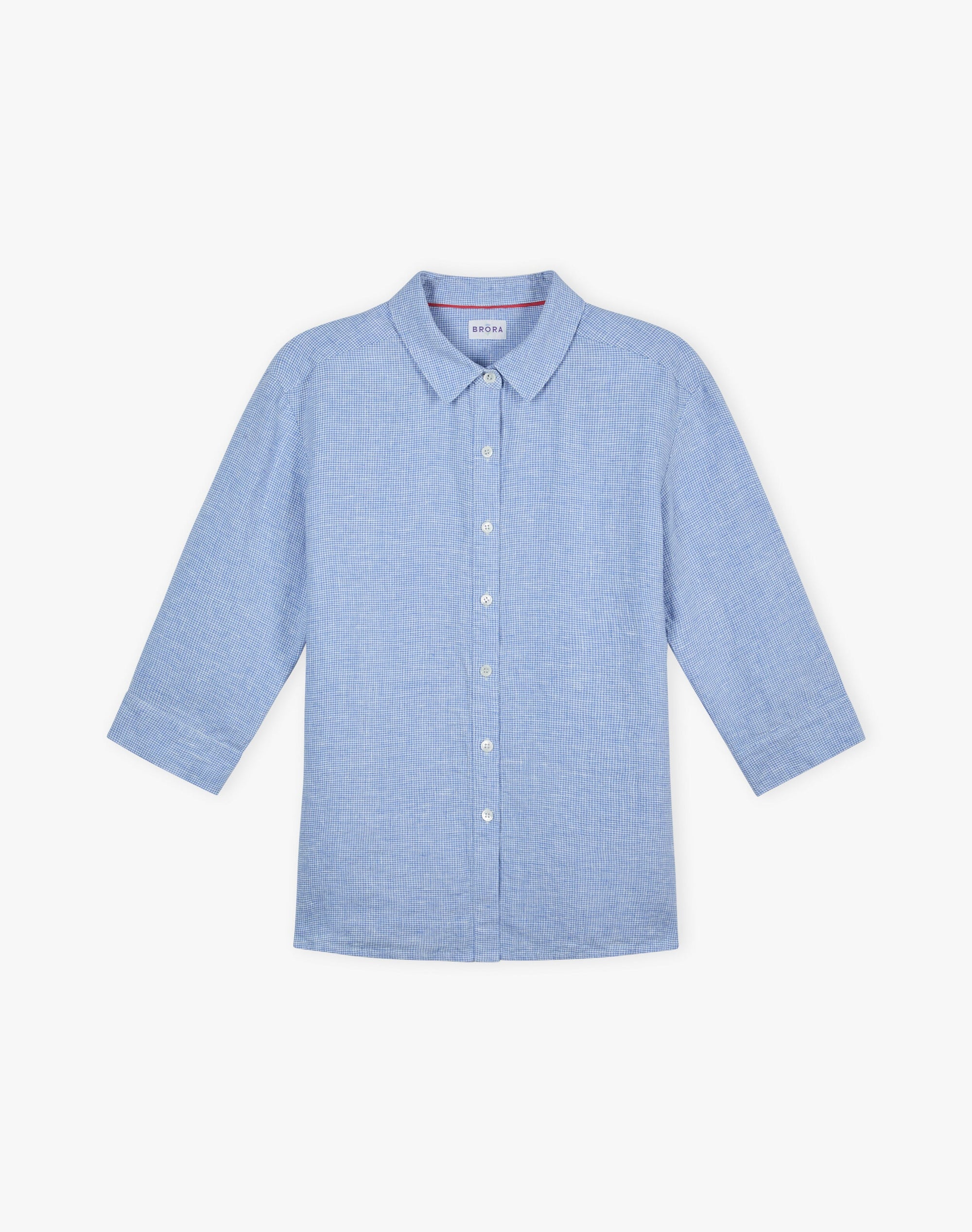 Fine Houndstooth Linen Shirt
