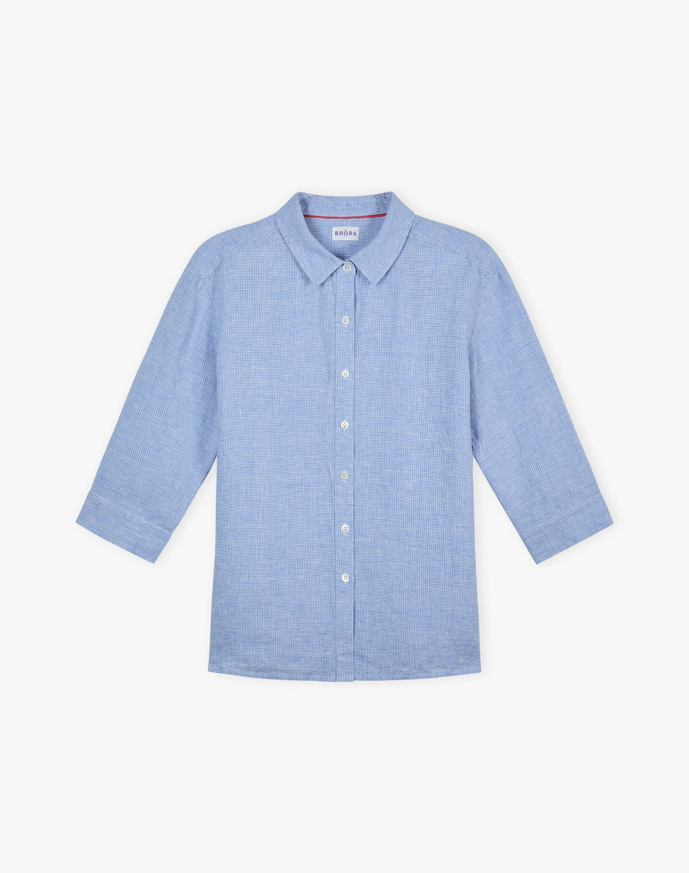 Fine Houndstooth Linen Shirt