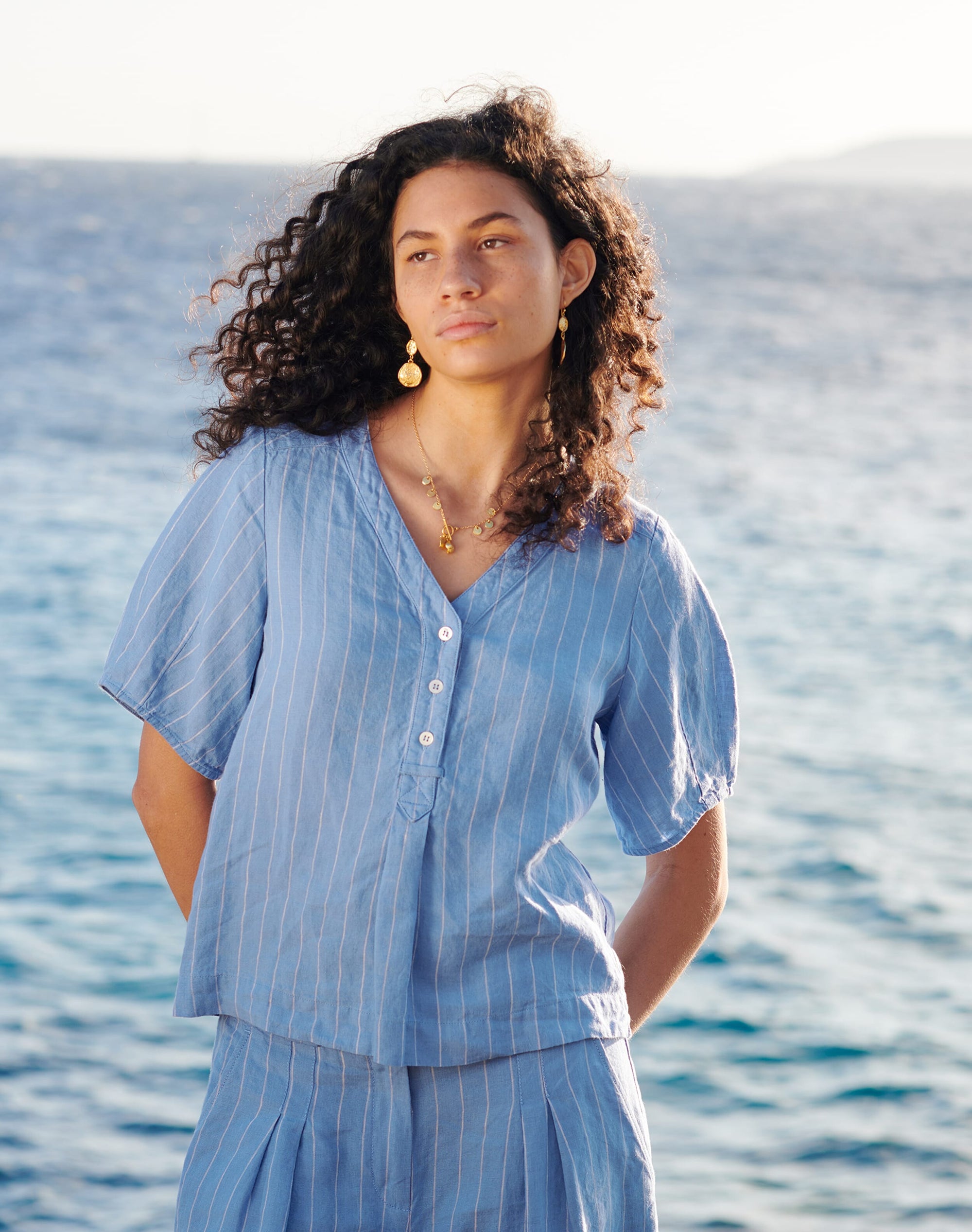 Linen Stripe Blouse