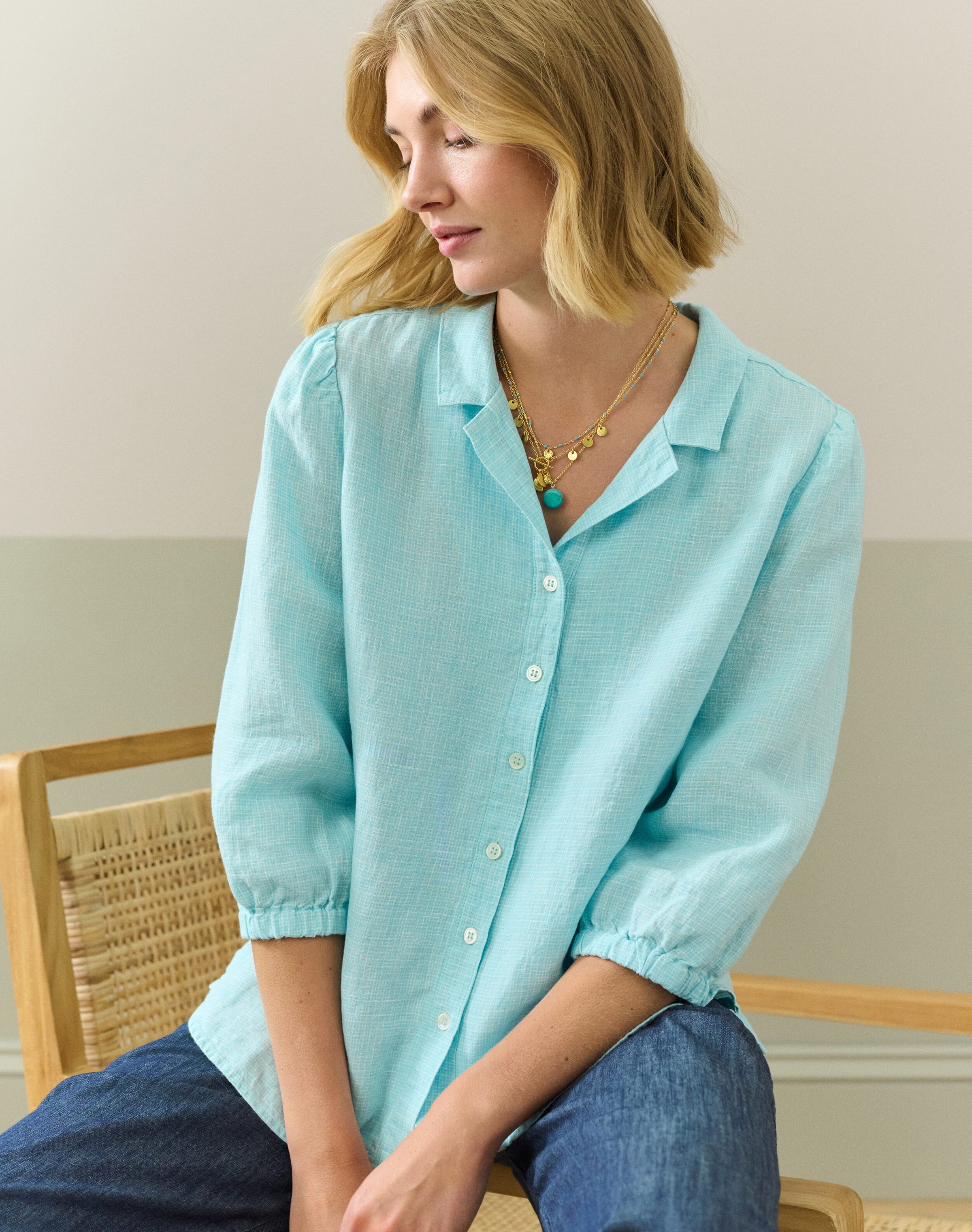 Graphic Check Linen Shirt