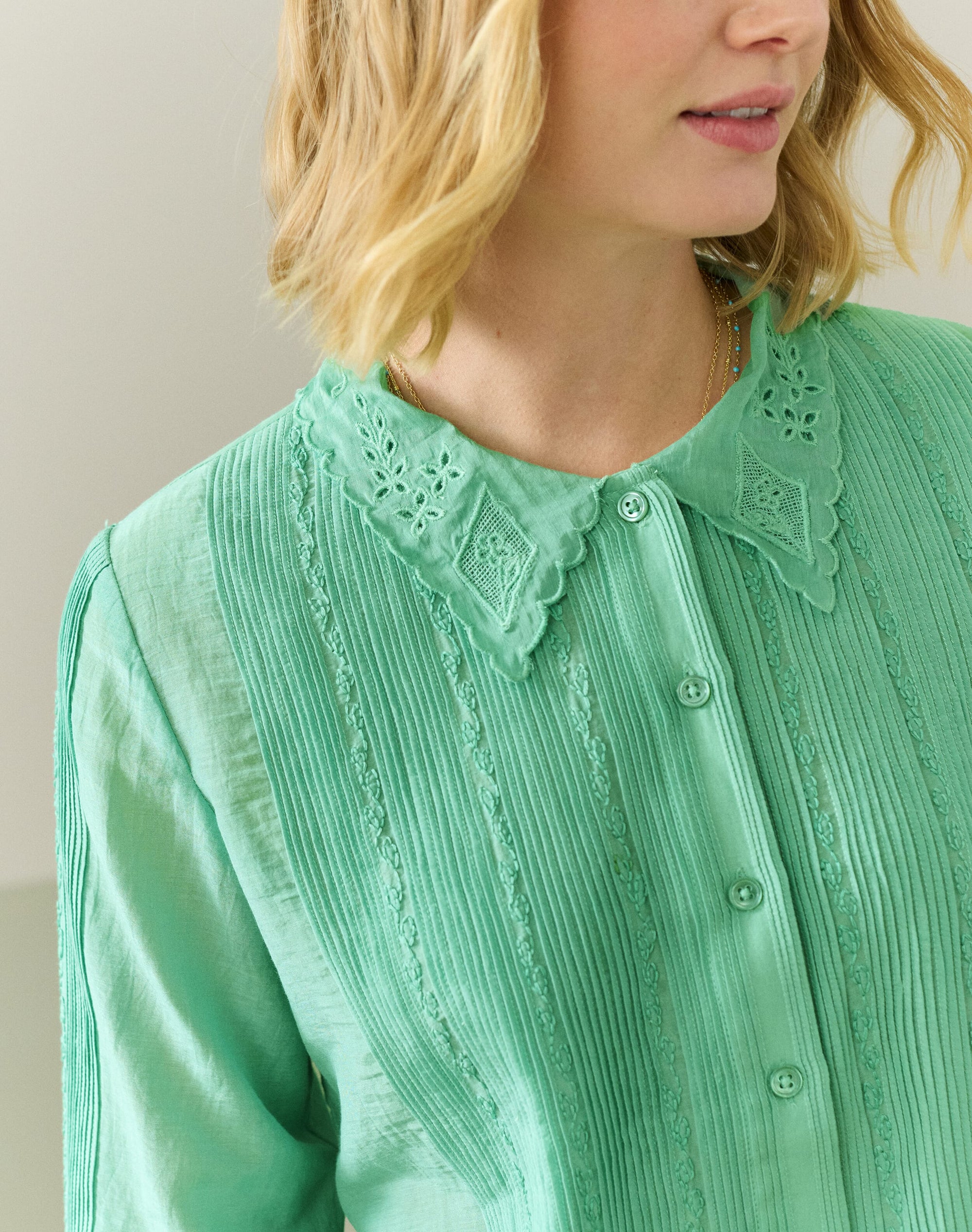 Silk Cotton Embroidered Blouse