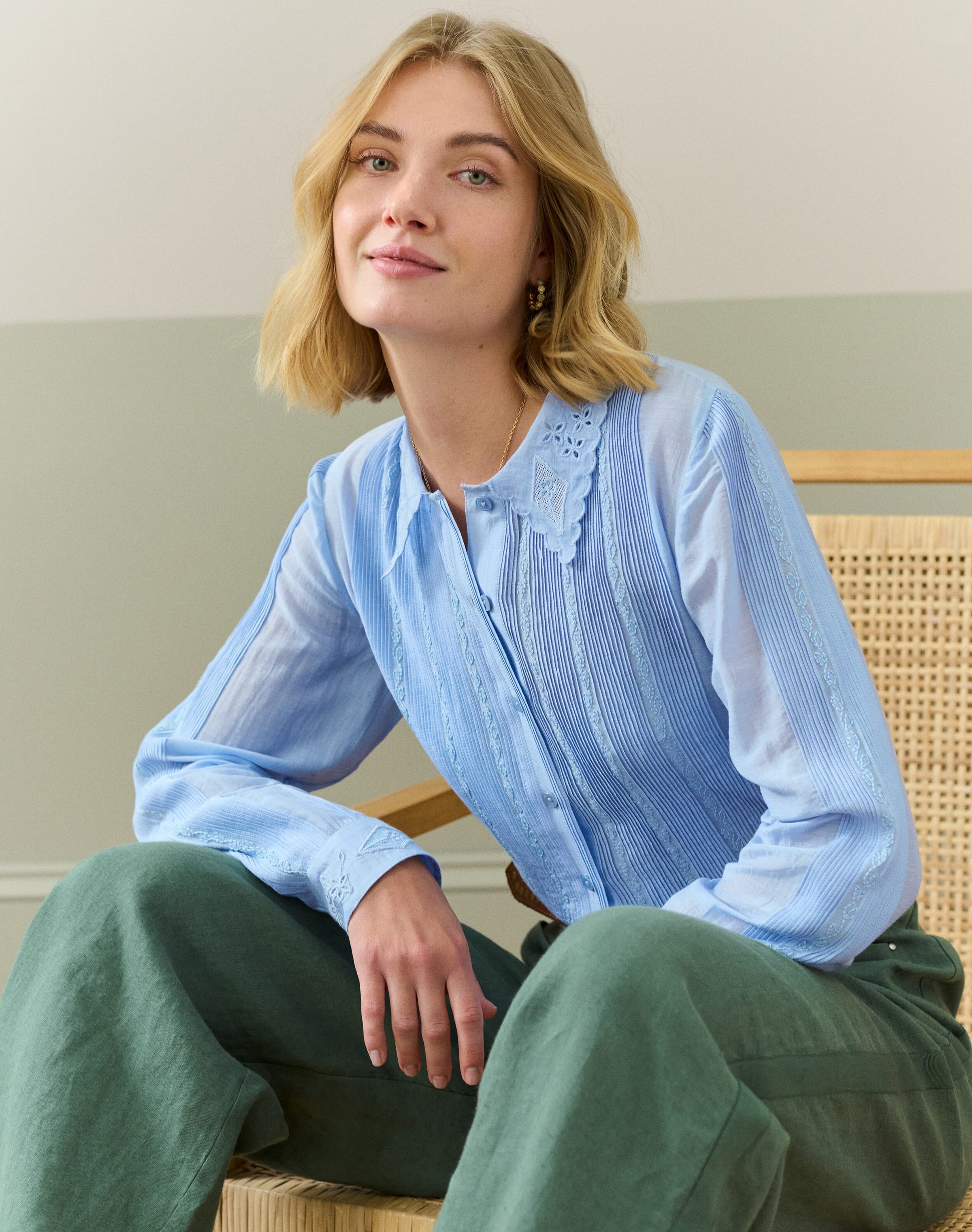 Silk Cotton Embroidered Blouse