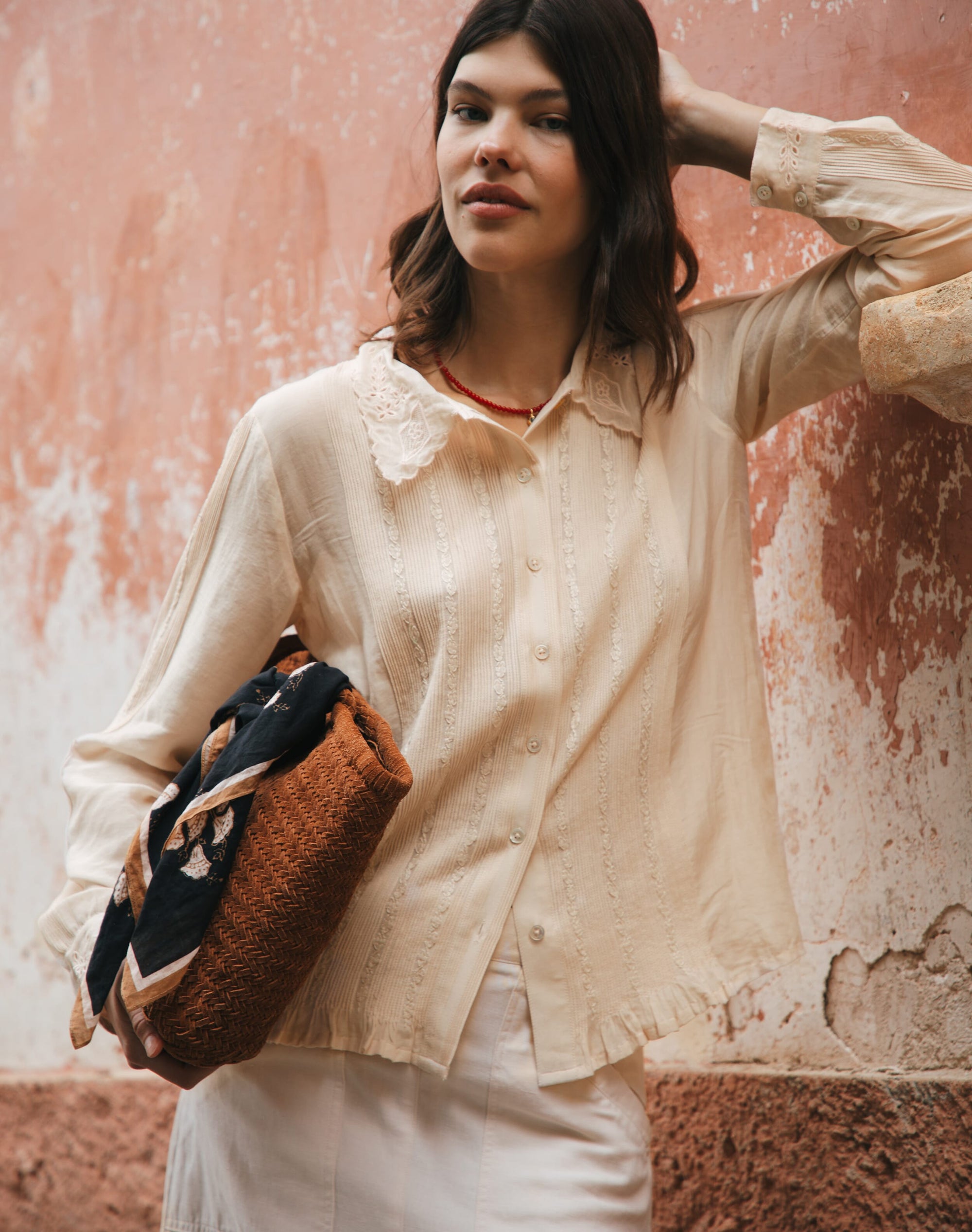 Silk Cotton Embroidered Blouse