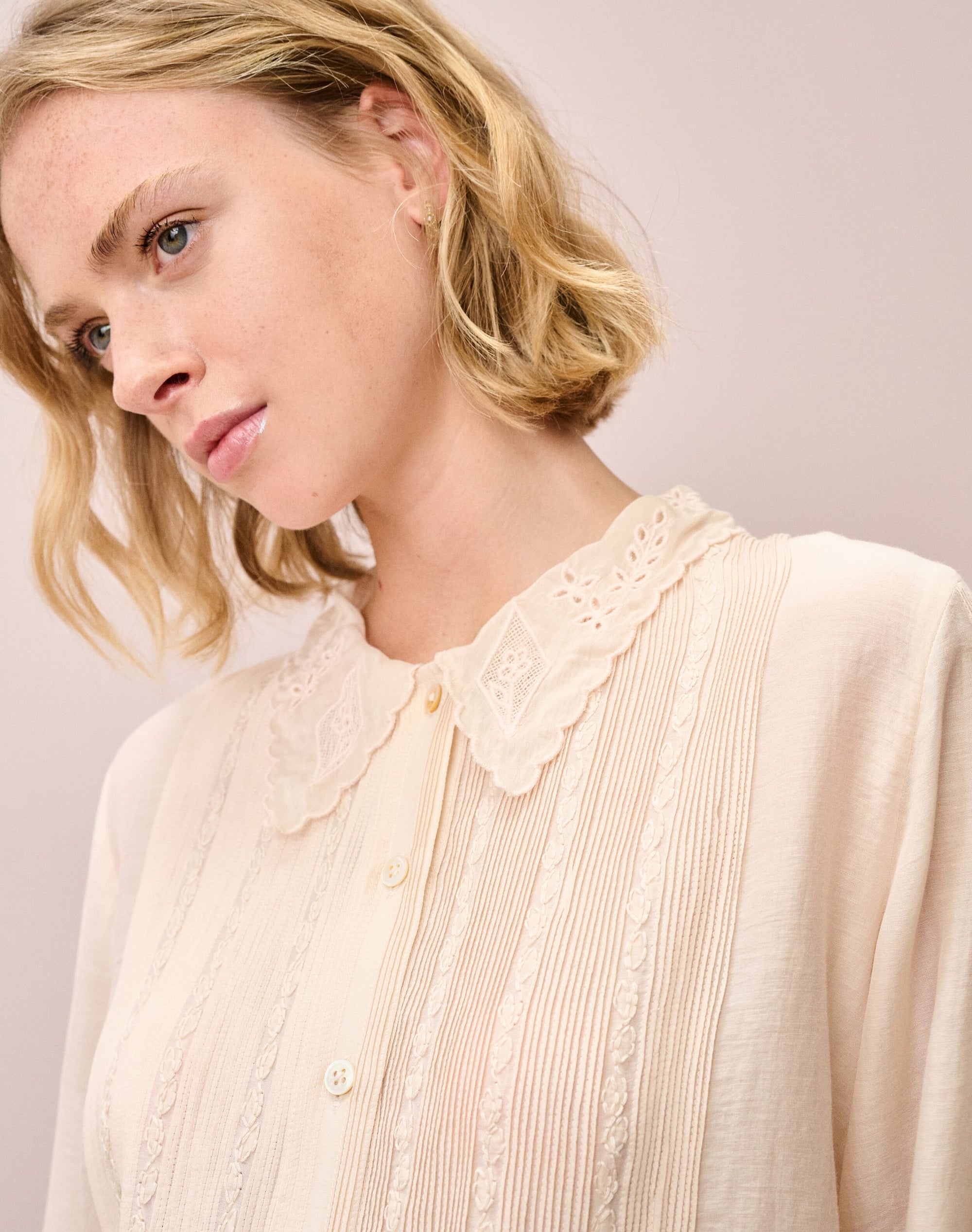 Silk Cotton Embroidered Blouse