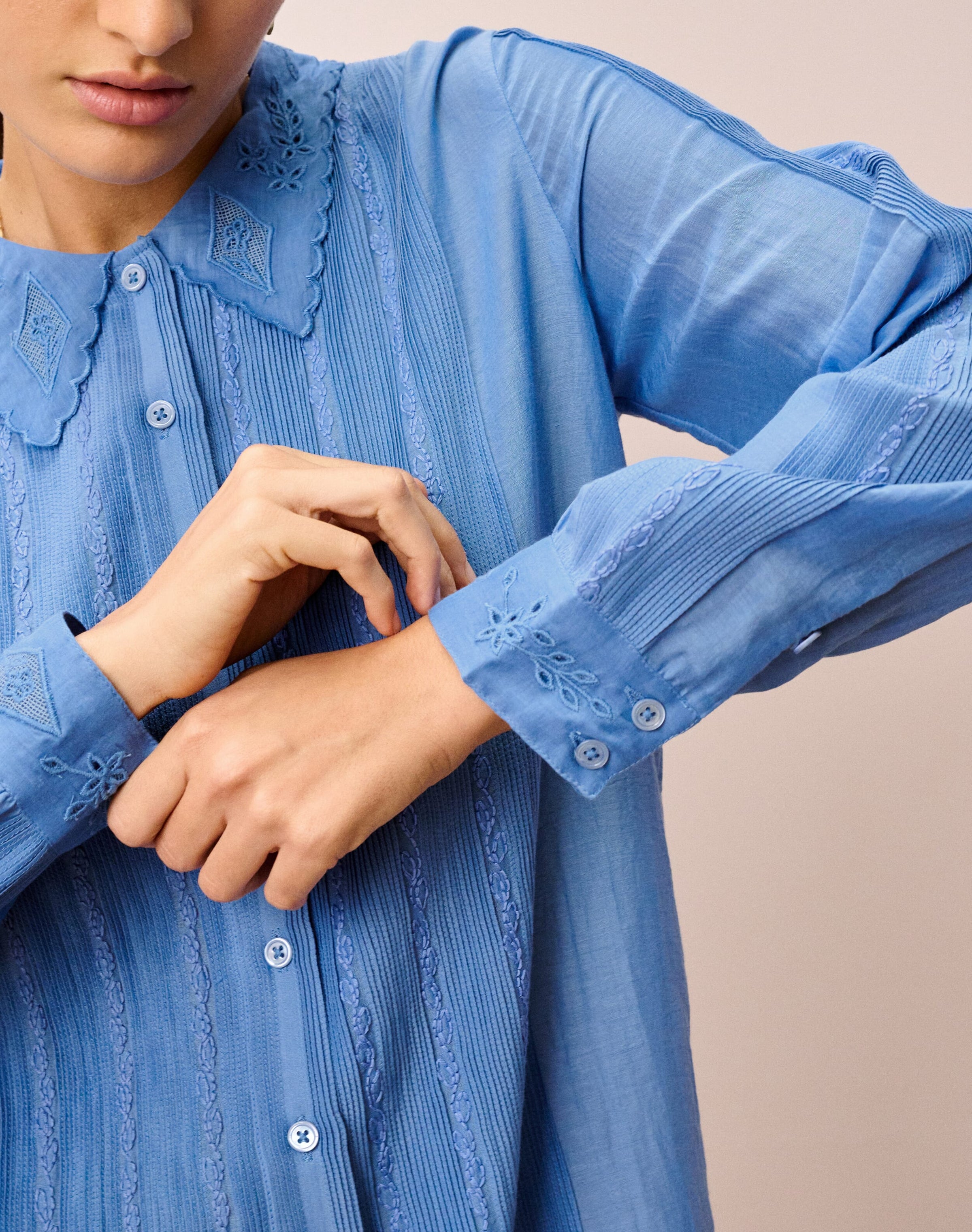 Silk Cotton Embroidered Blouse