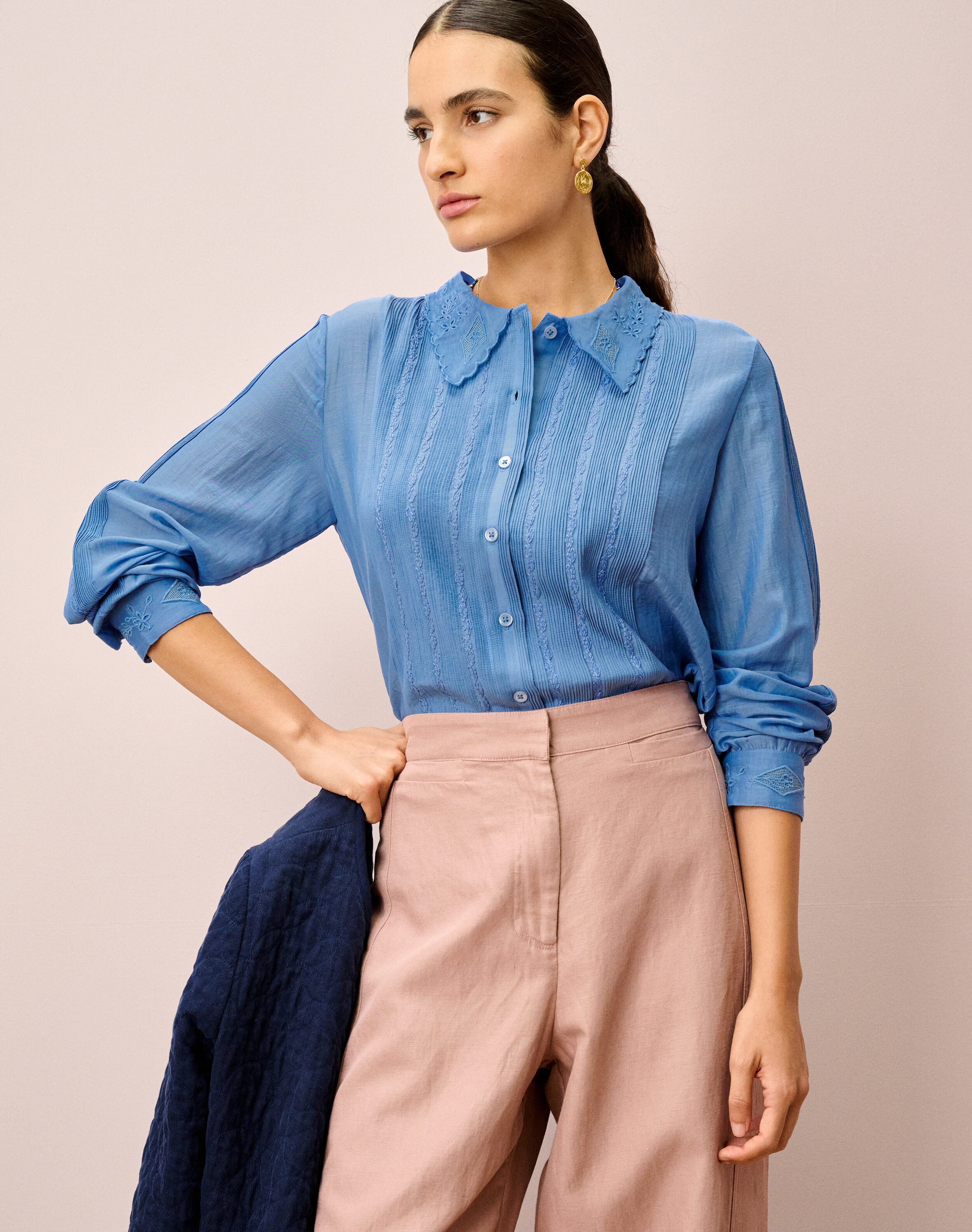 Silk Cotton Embroidered Blouse
