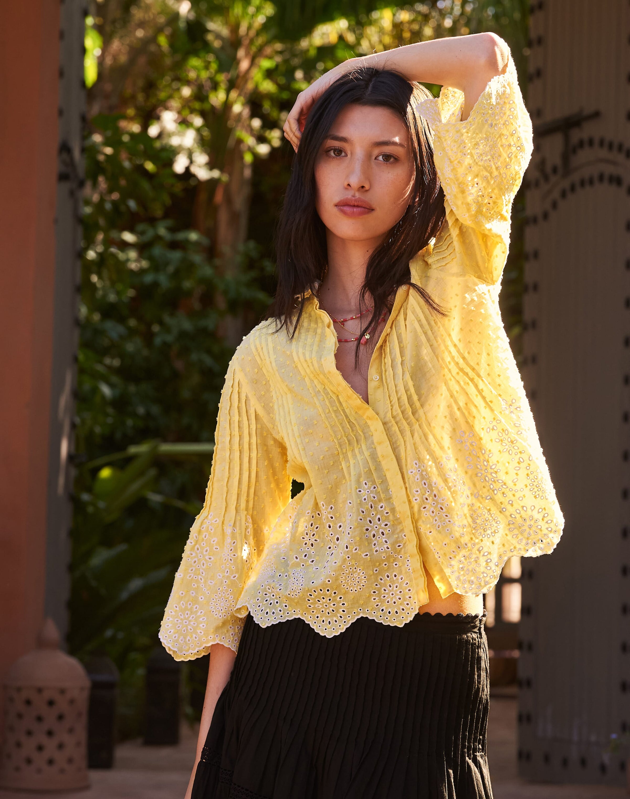 Organic Cotton Broderie Anglaise Blouse