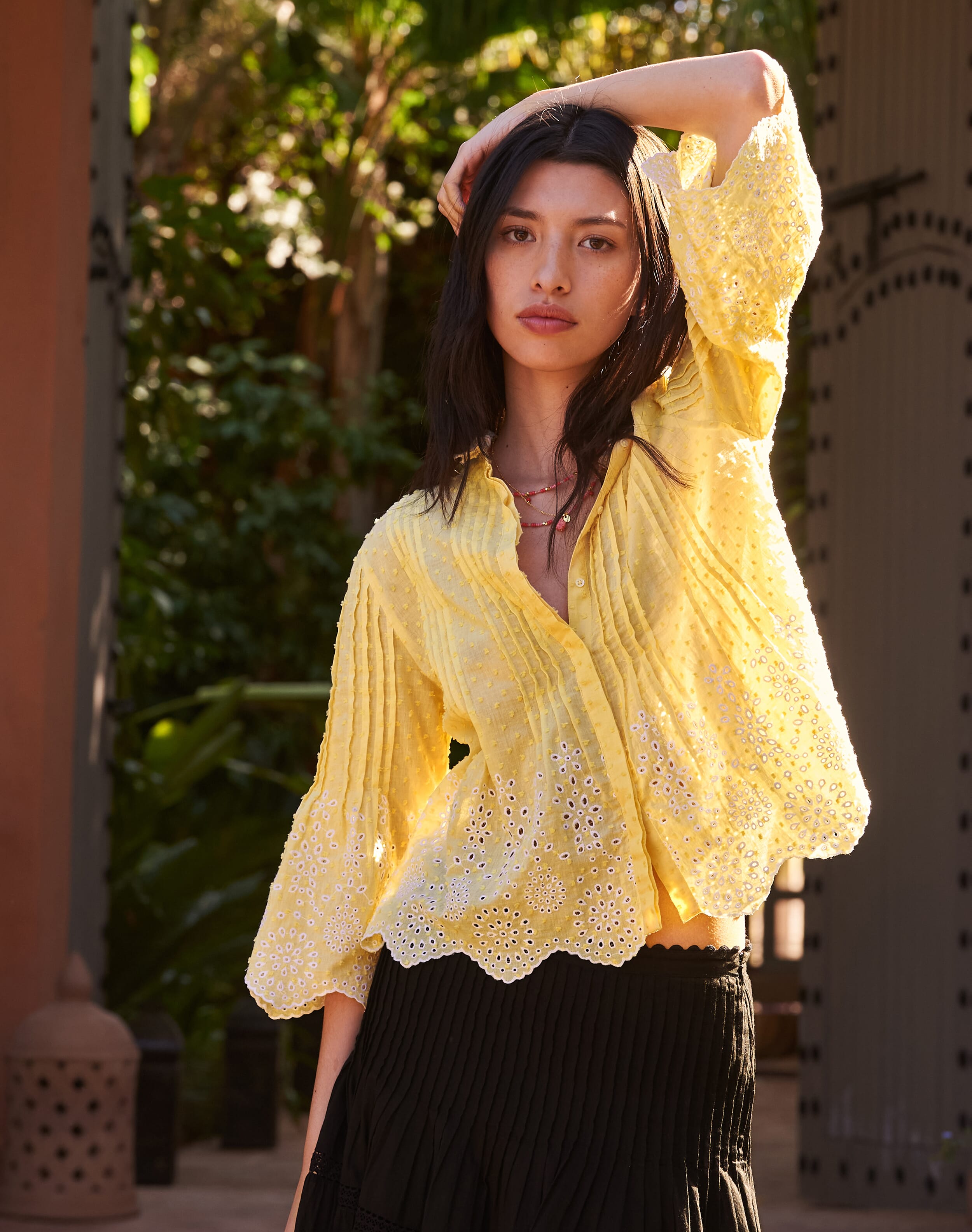 Organic Cotton Broderie Anglaise Blouse