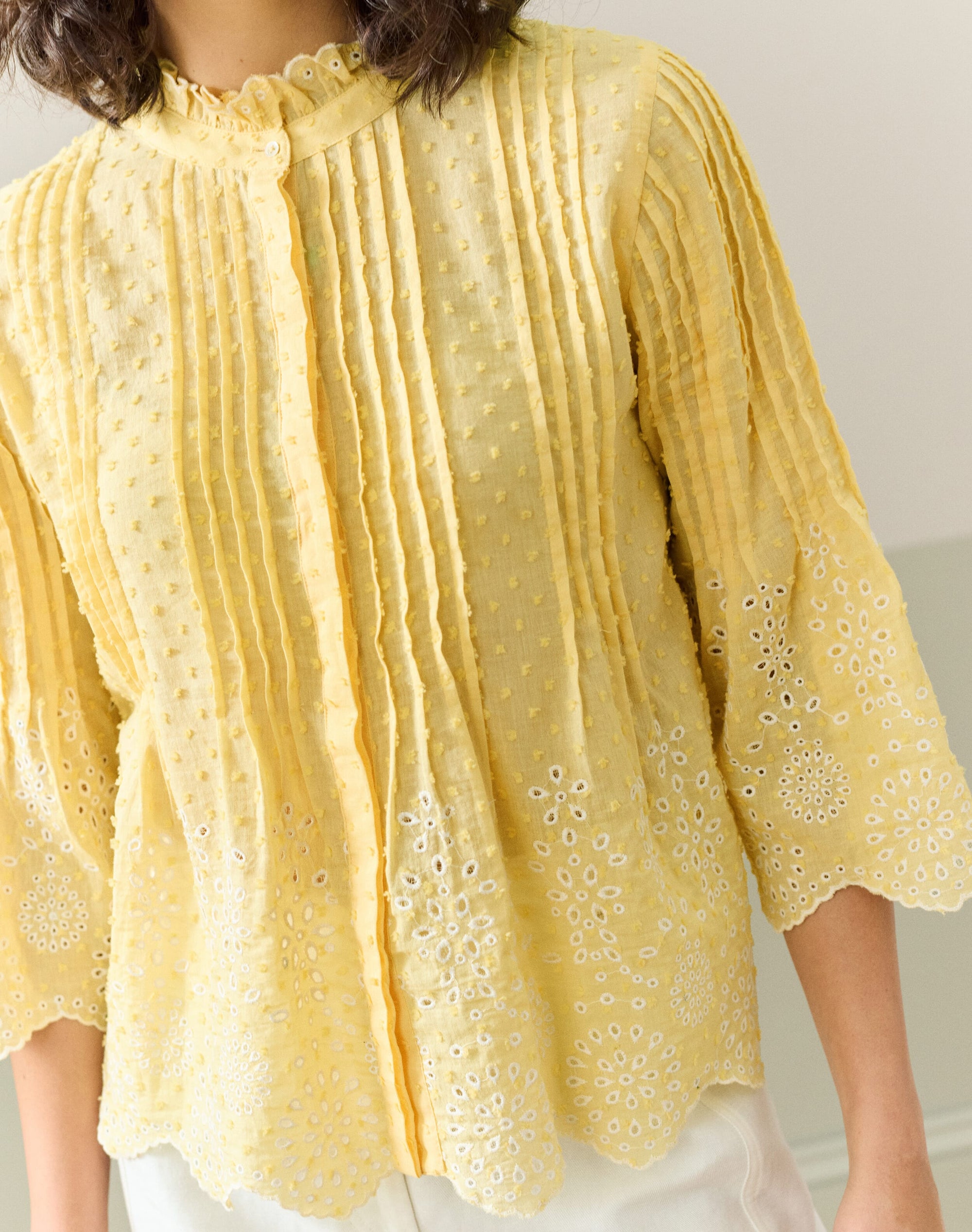 Organic Cotton Broderie Anglaise Blouse