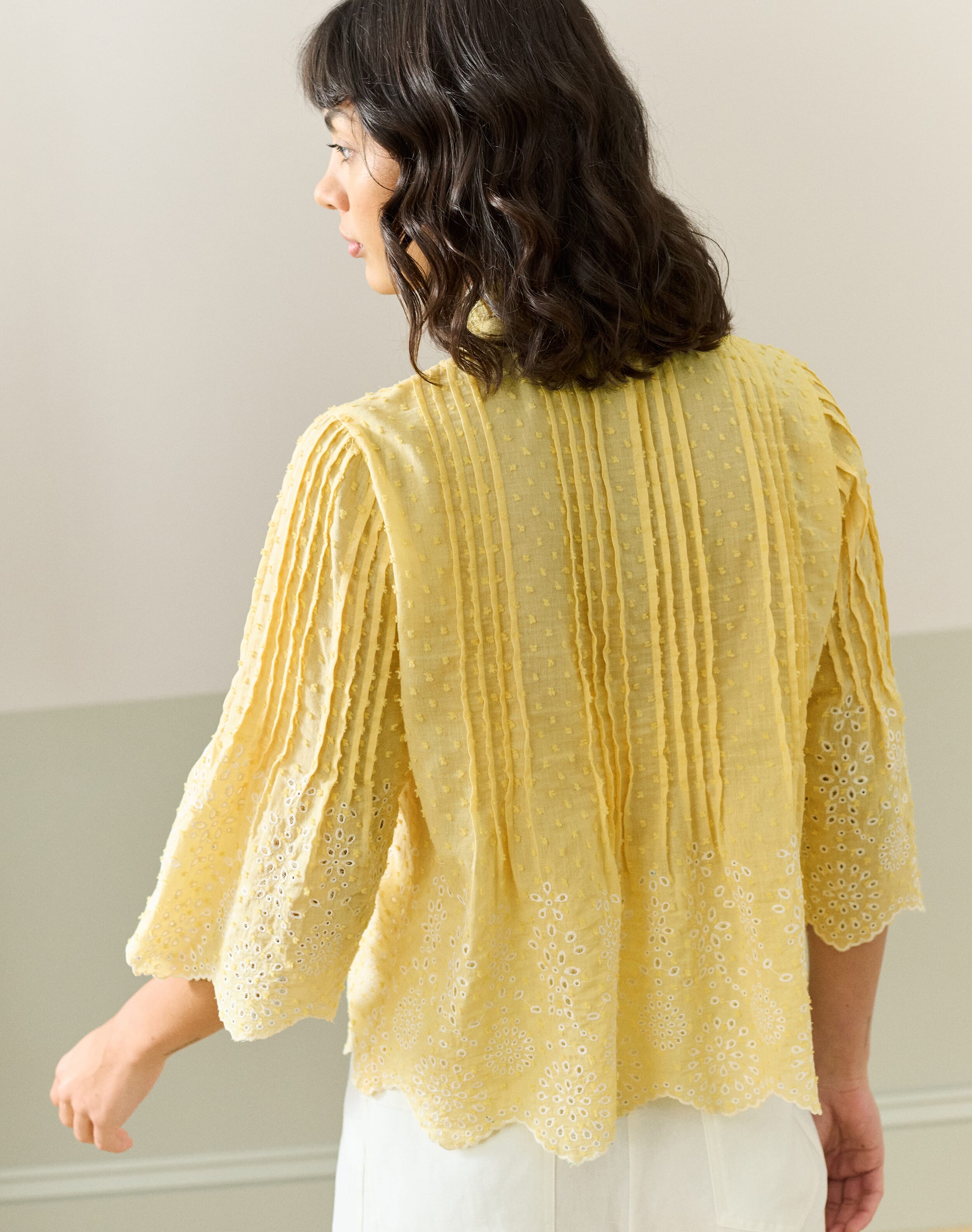 Organic Cotton Broderie Anglaise Blouse