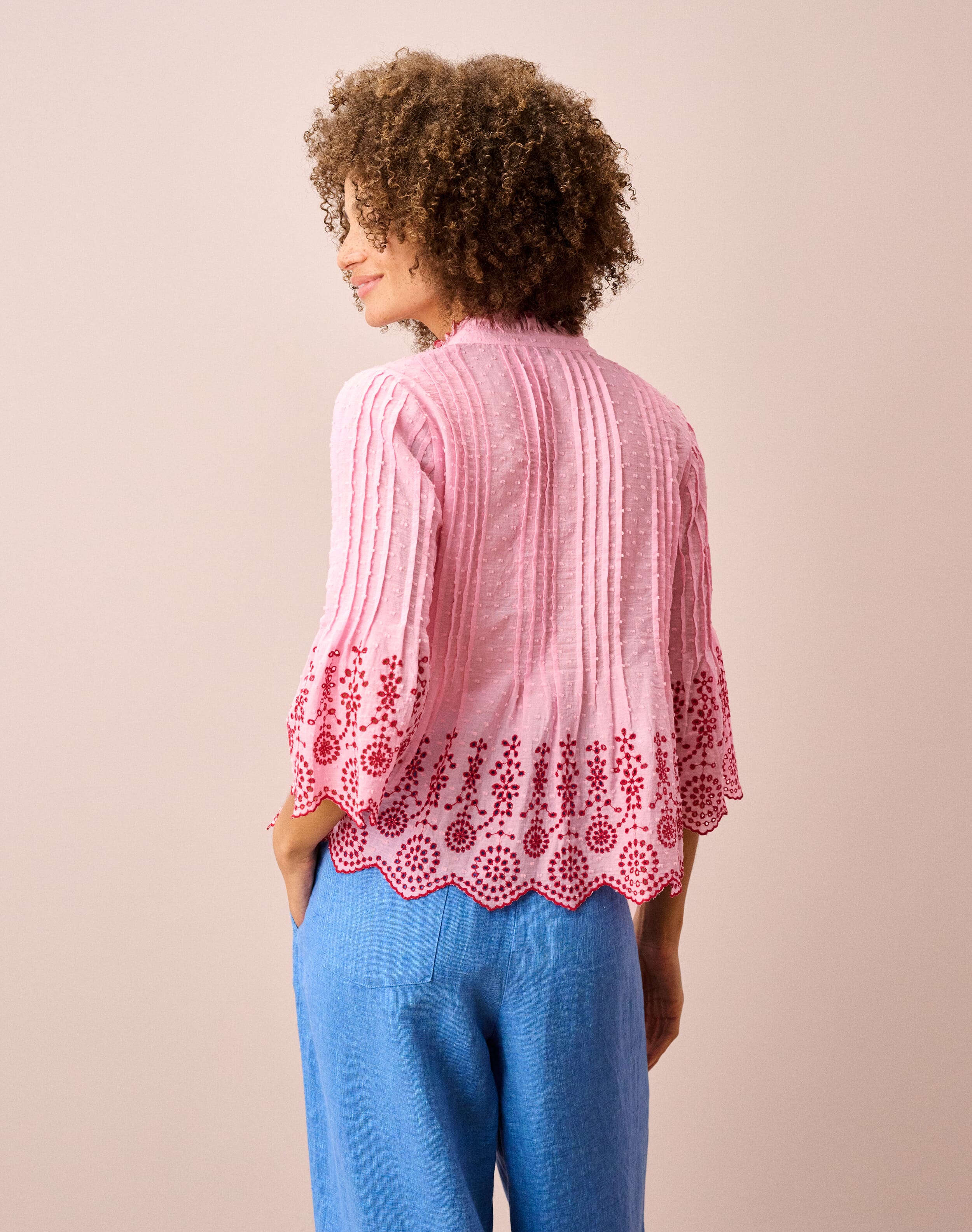 Organic Cotton Broderie Anglaise Blouse