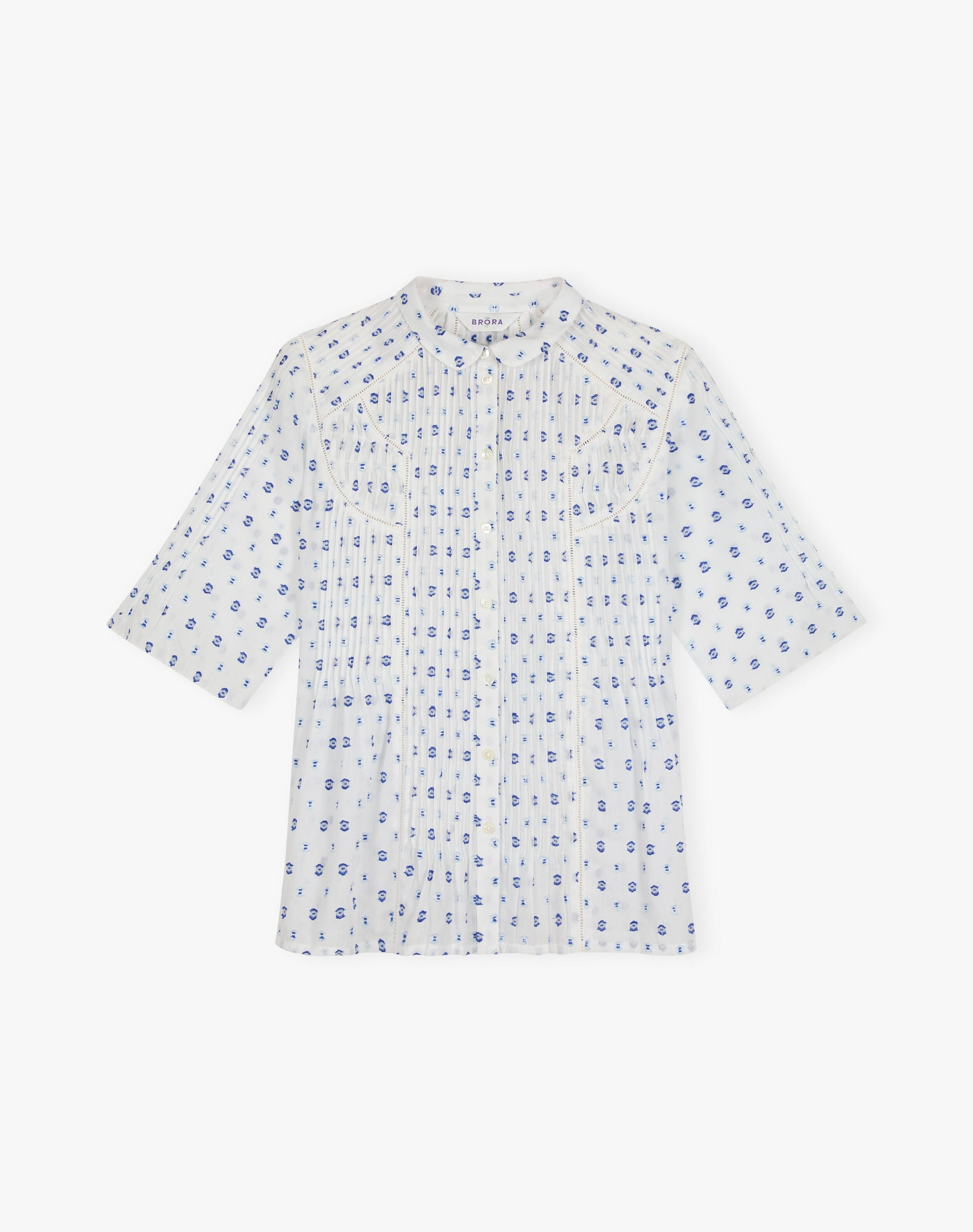 Cotton Dobby Pintuck Blouse