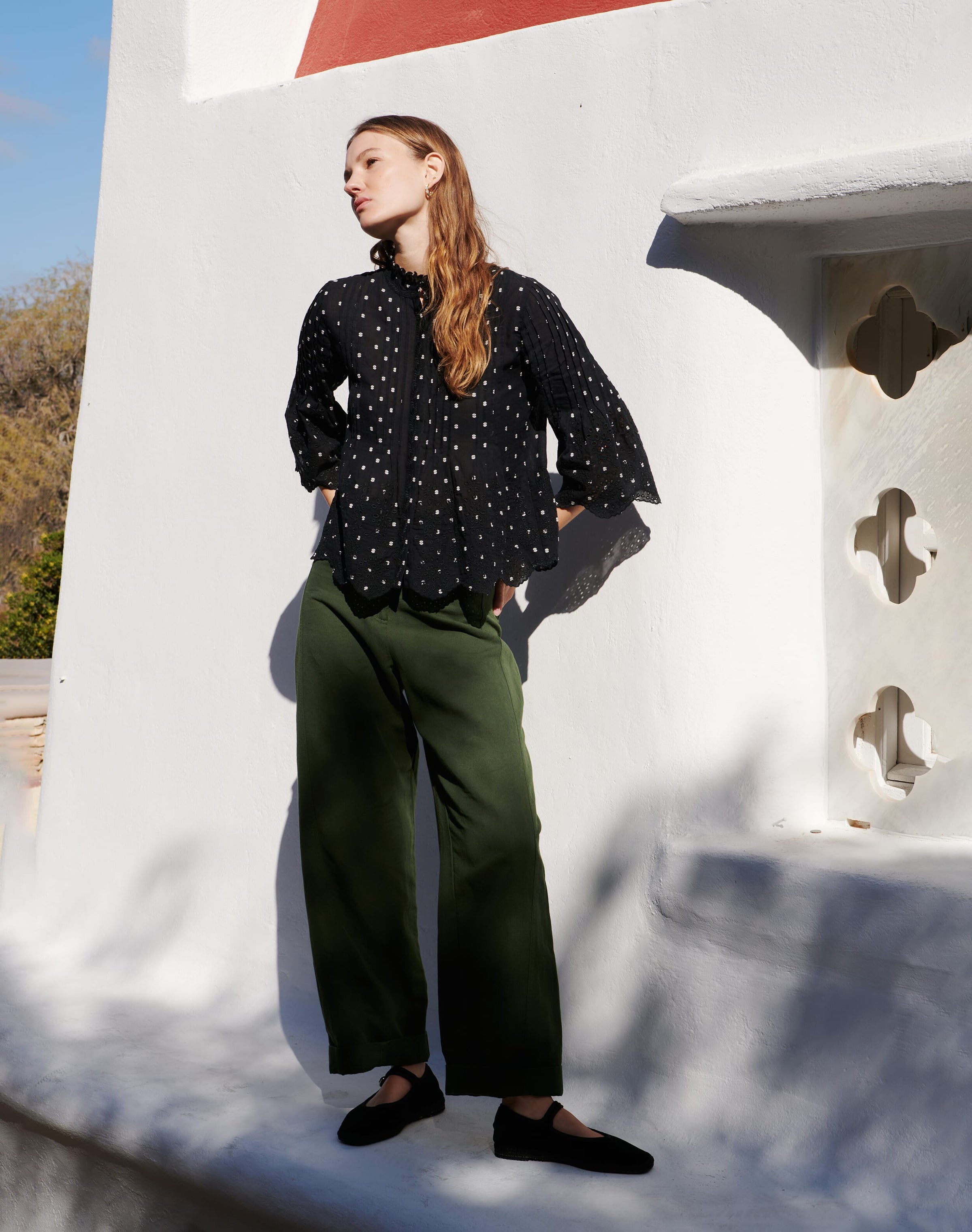 Cotton Dobby Blouse