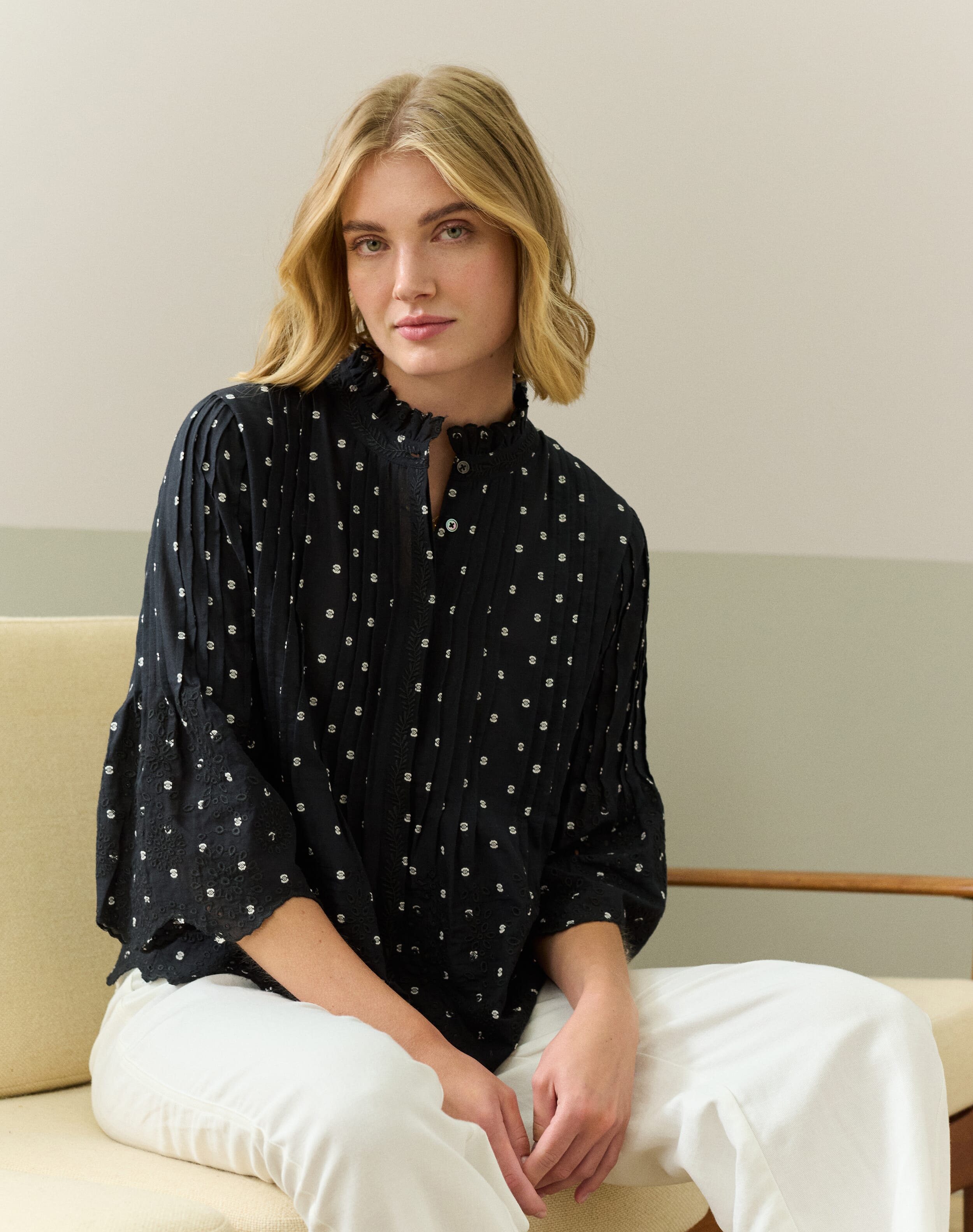 Cotton Dobby Blouse