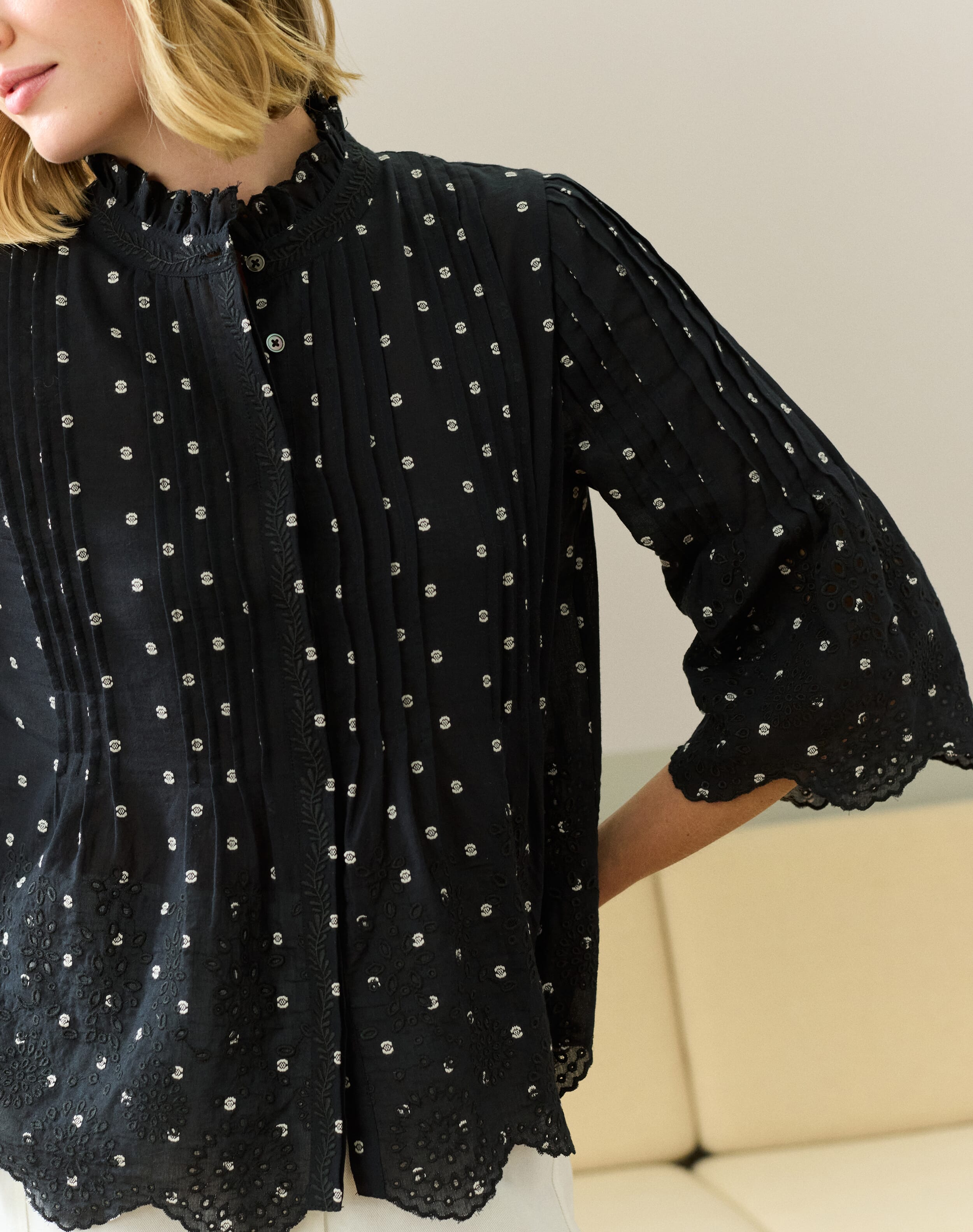 Cotton Dobby Blouse